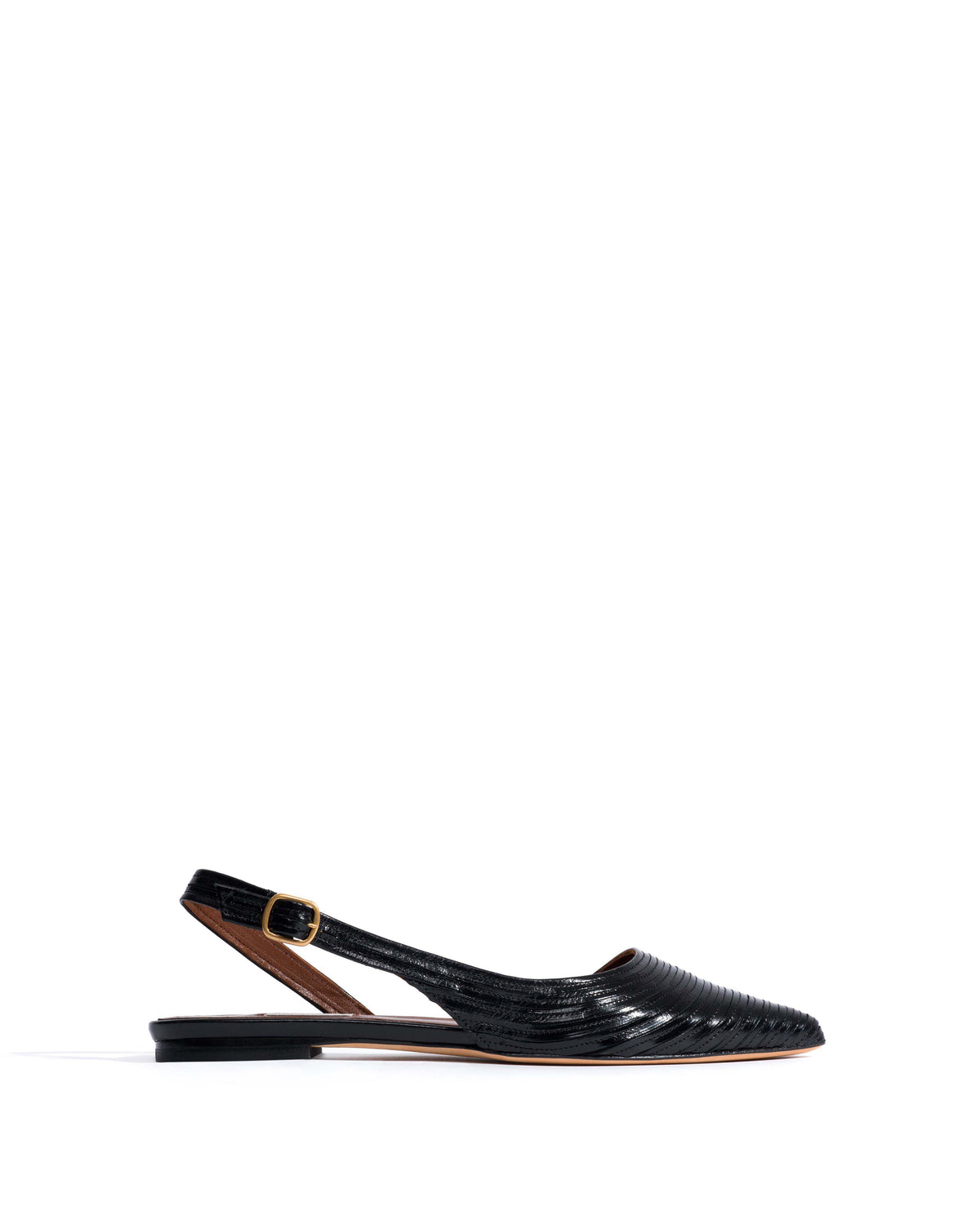 Carla 10 Crinkled polished goat Black