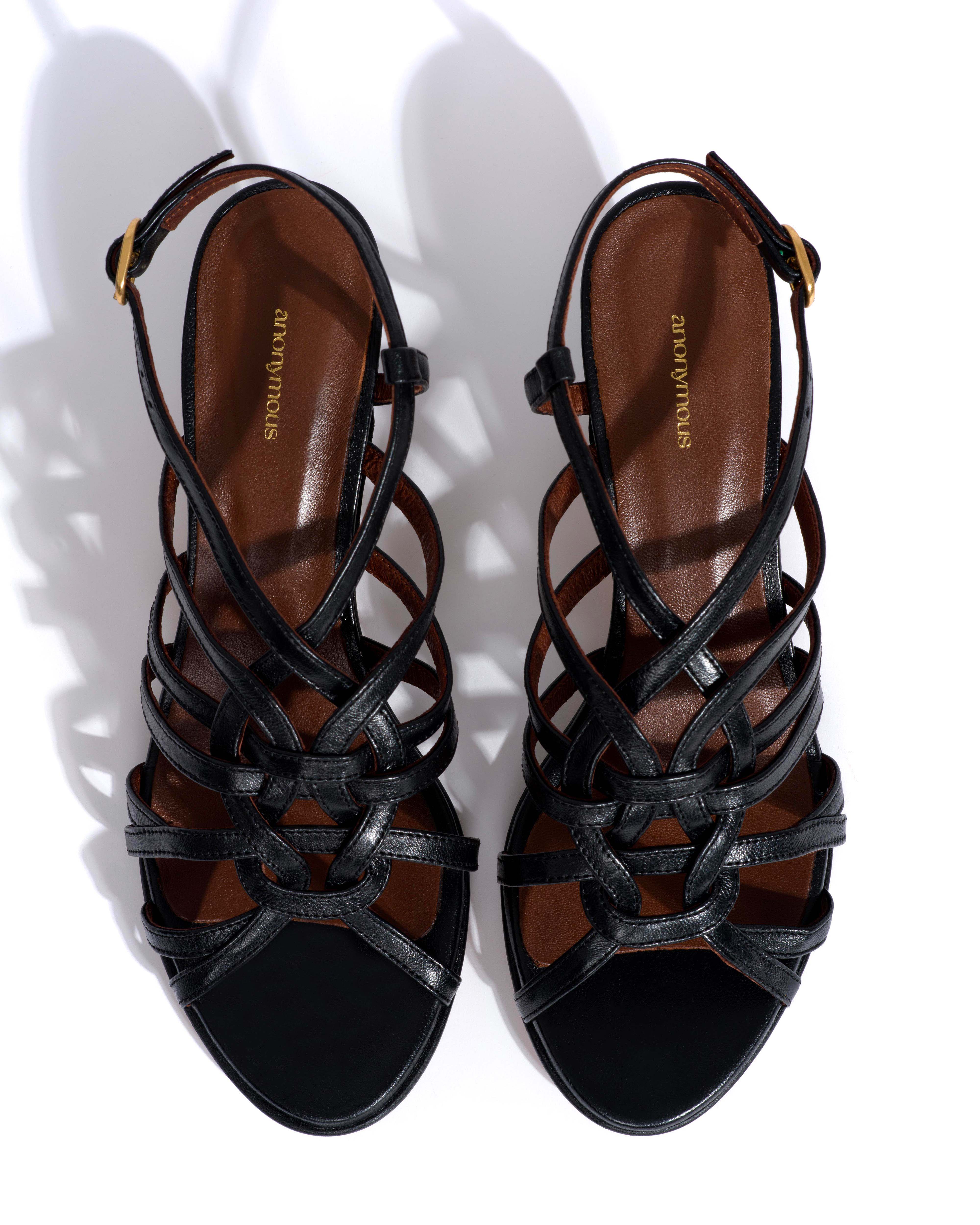 Vickey 50 stiletto Shiny lamb Black