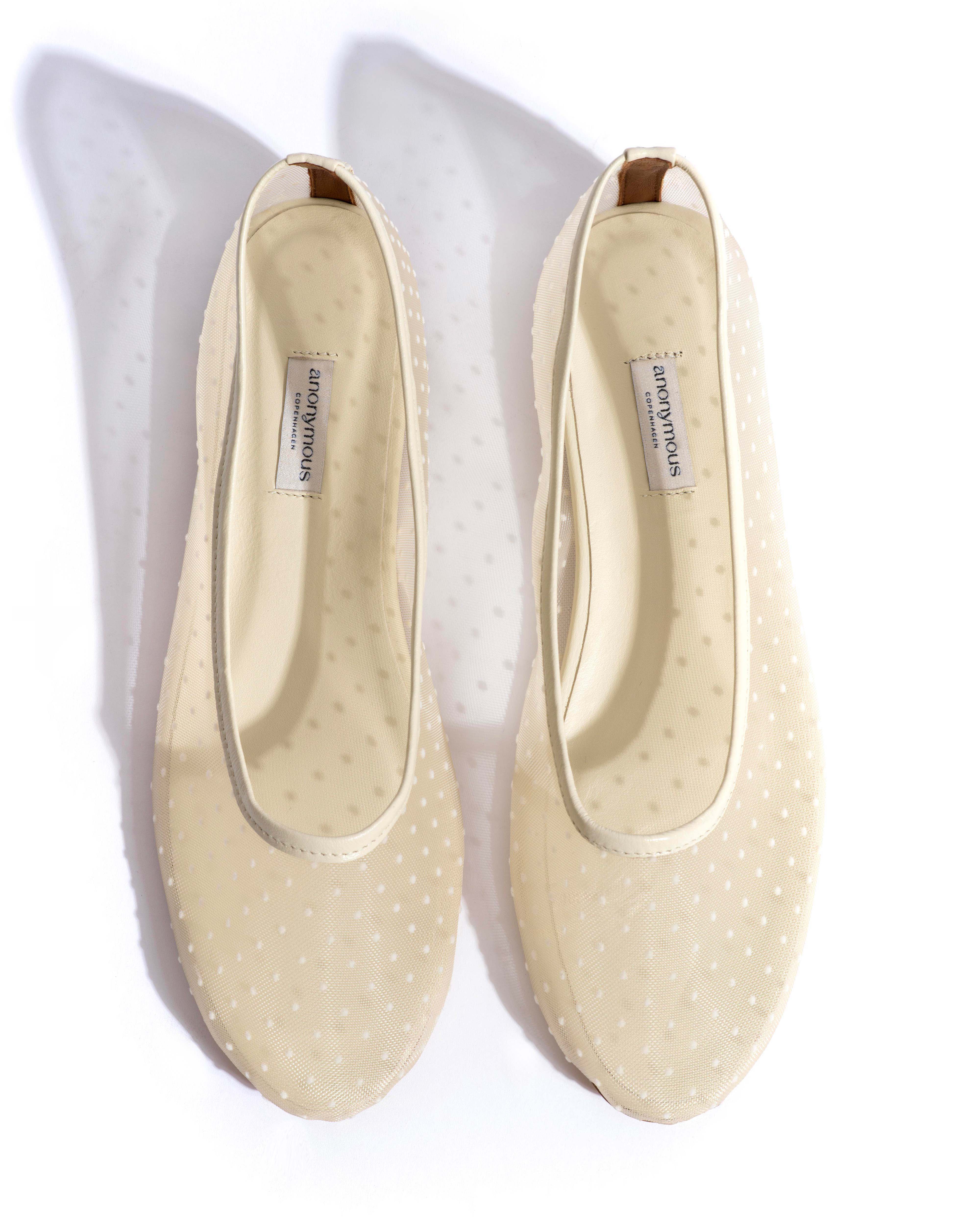 Sacha mesh Shiny lamb & dot velvet mesh White sand