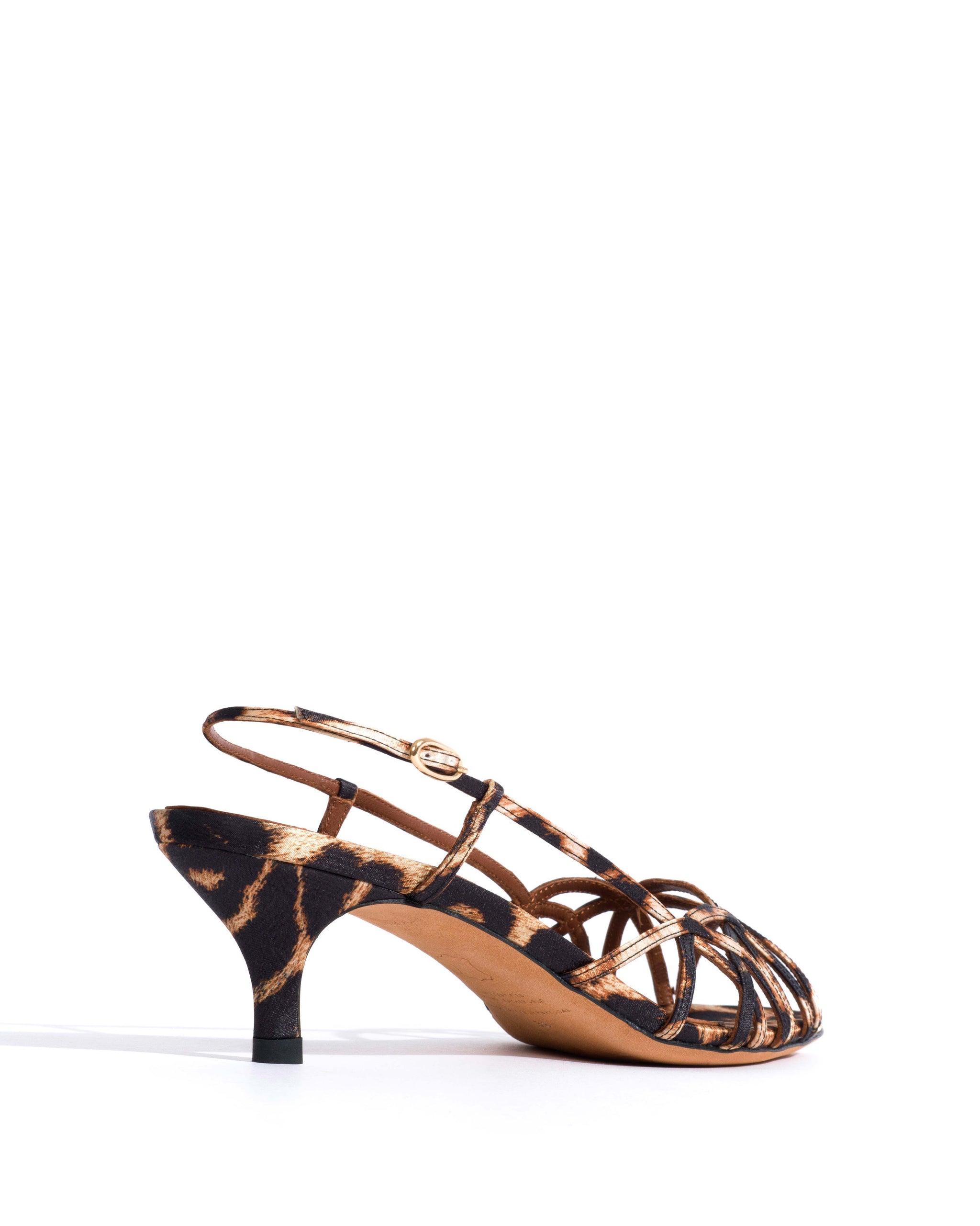 Scarlett 50 kitten Satin print Leopard - Anonymous Copenhagen Heels
