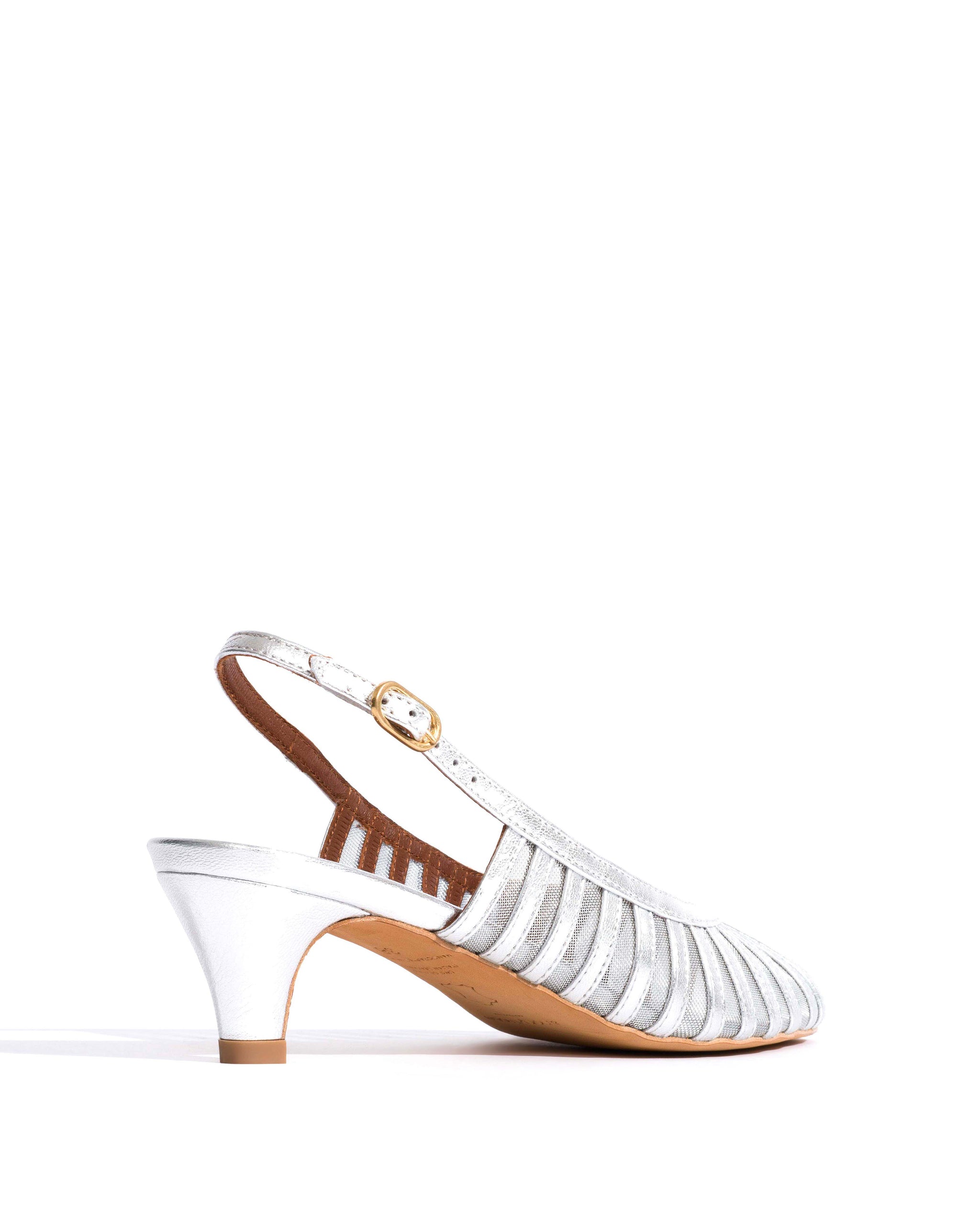 Carminho 40 mesh Metallic goat & mesh Silver - Anonymous Copenhagen Heels