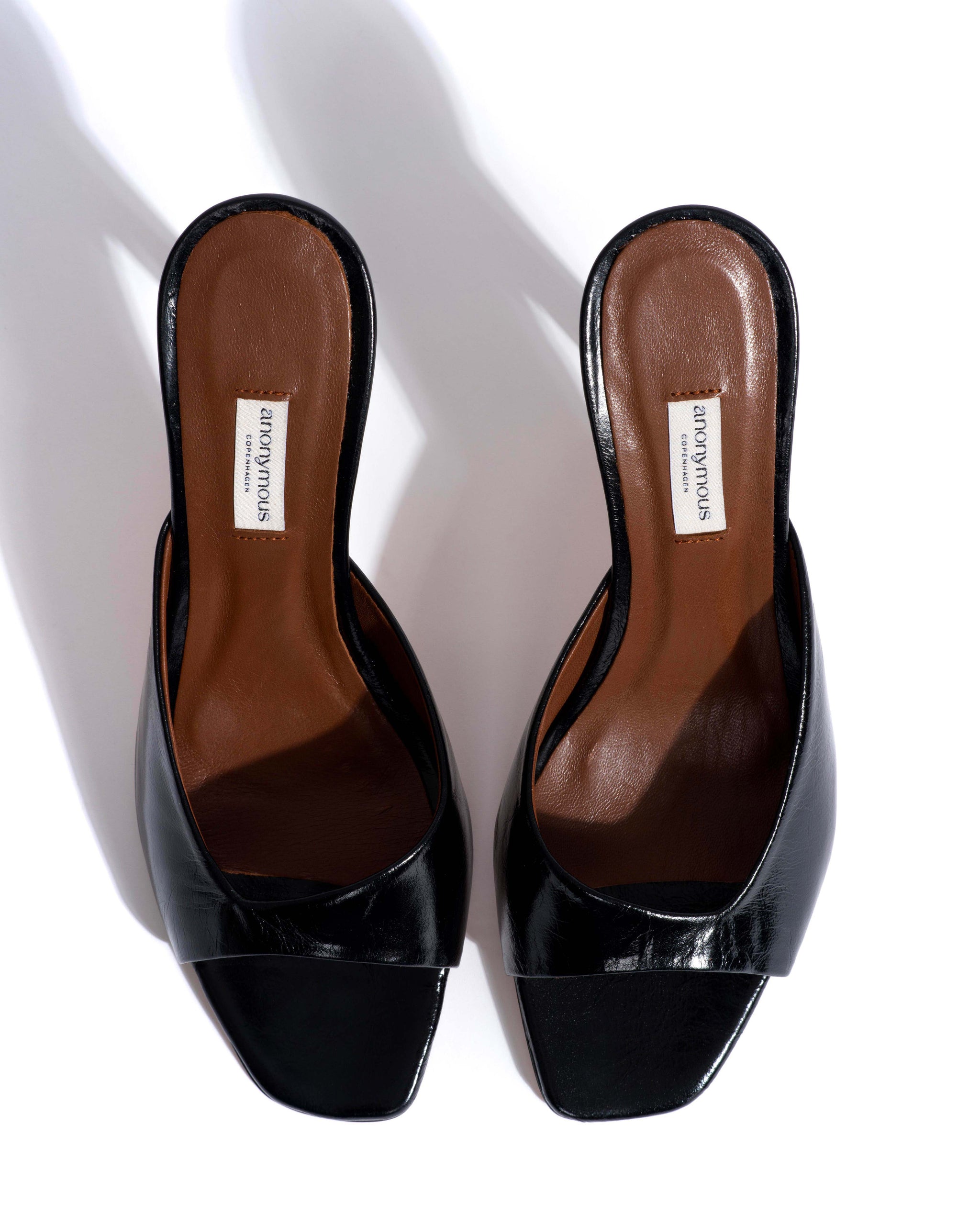 Mazy 100 Crinkled polished goat Black - Anonymous Copenhagen Heels