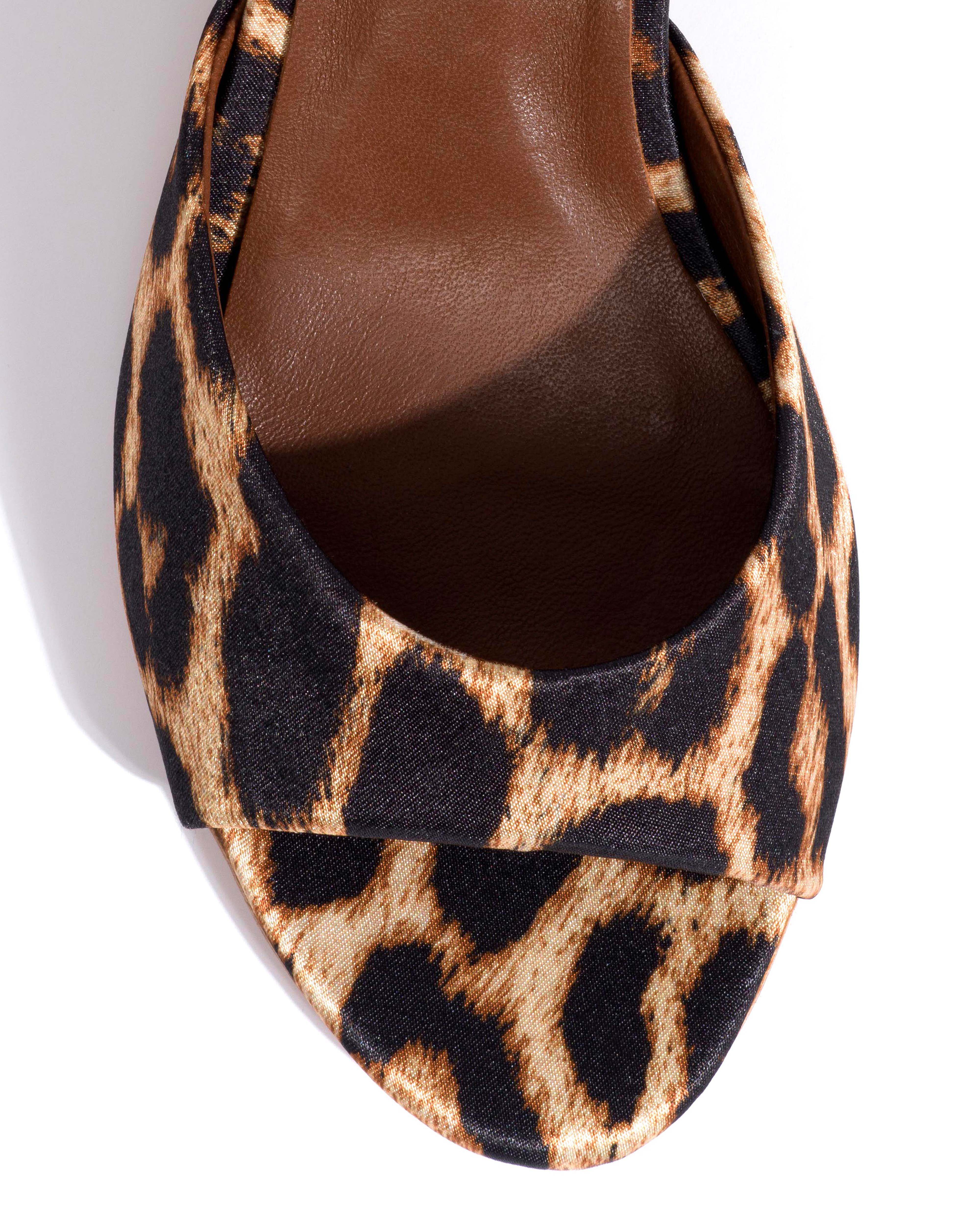 Gwen 75 wedge Satin print Leopard