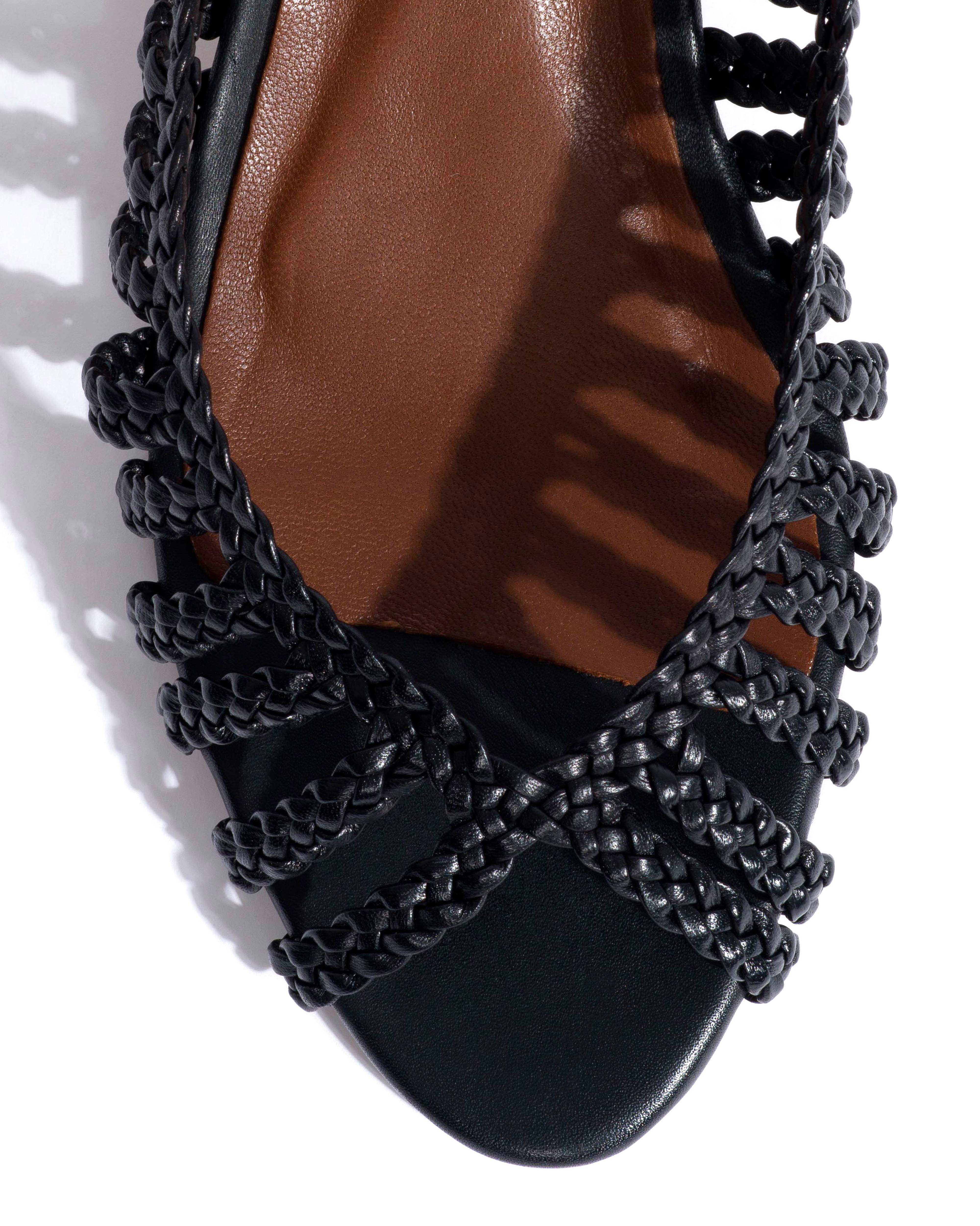 Carminho 40 hand-braided Hand-braided leather Black