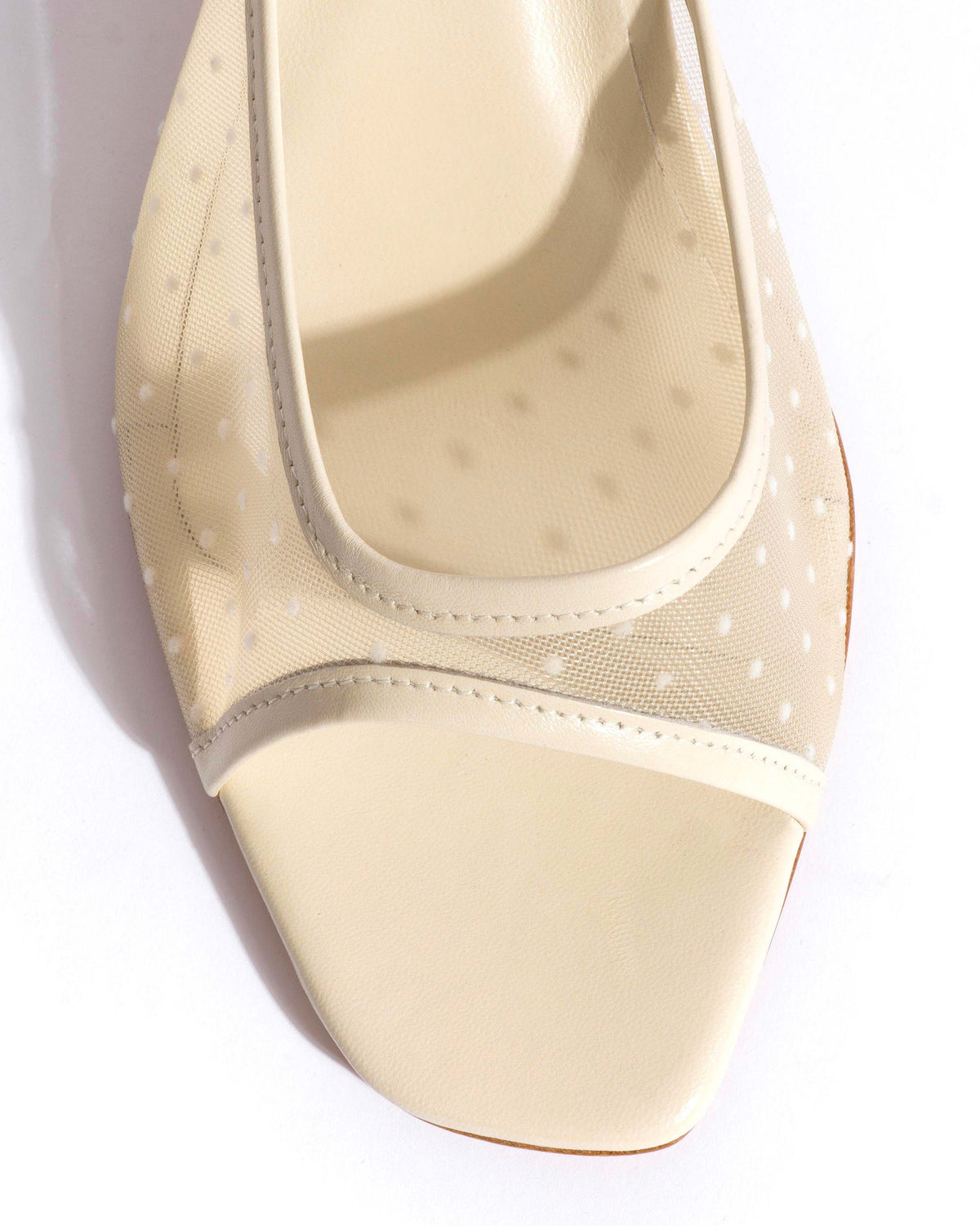 Mazy 55 mesh Shiny lamb & dot velvet mesh White sand