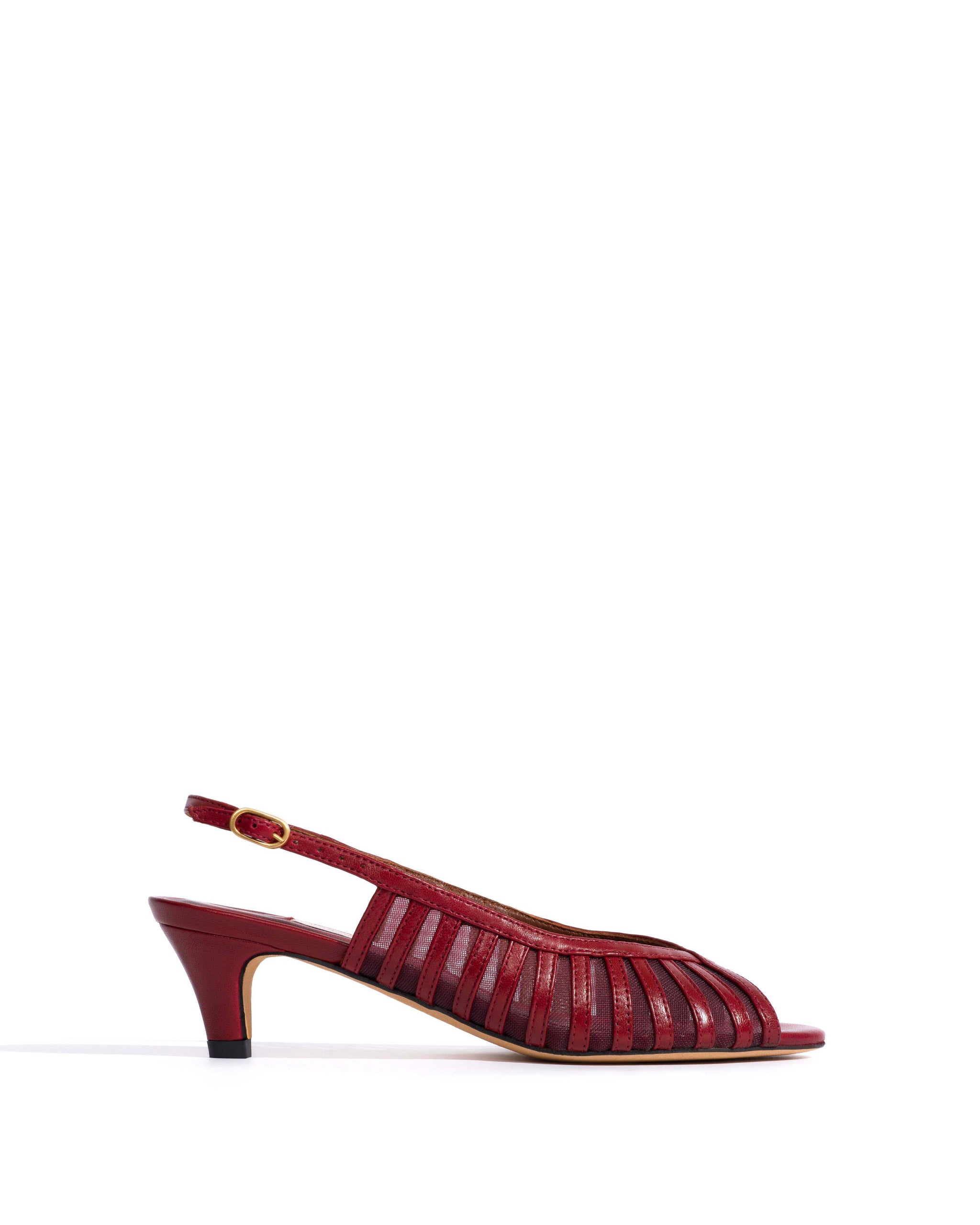 Carminho 40 mesh Shiny lamb & mesh Pomegranate - Anonymous Copenhagen Heels