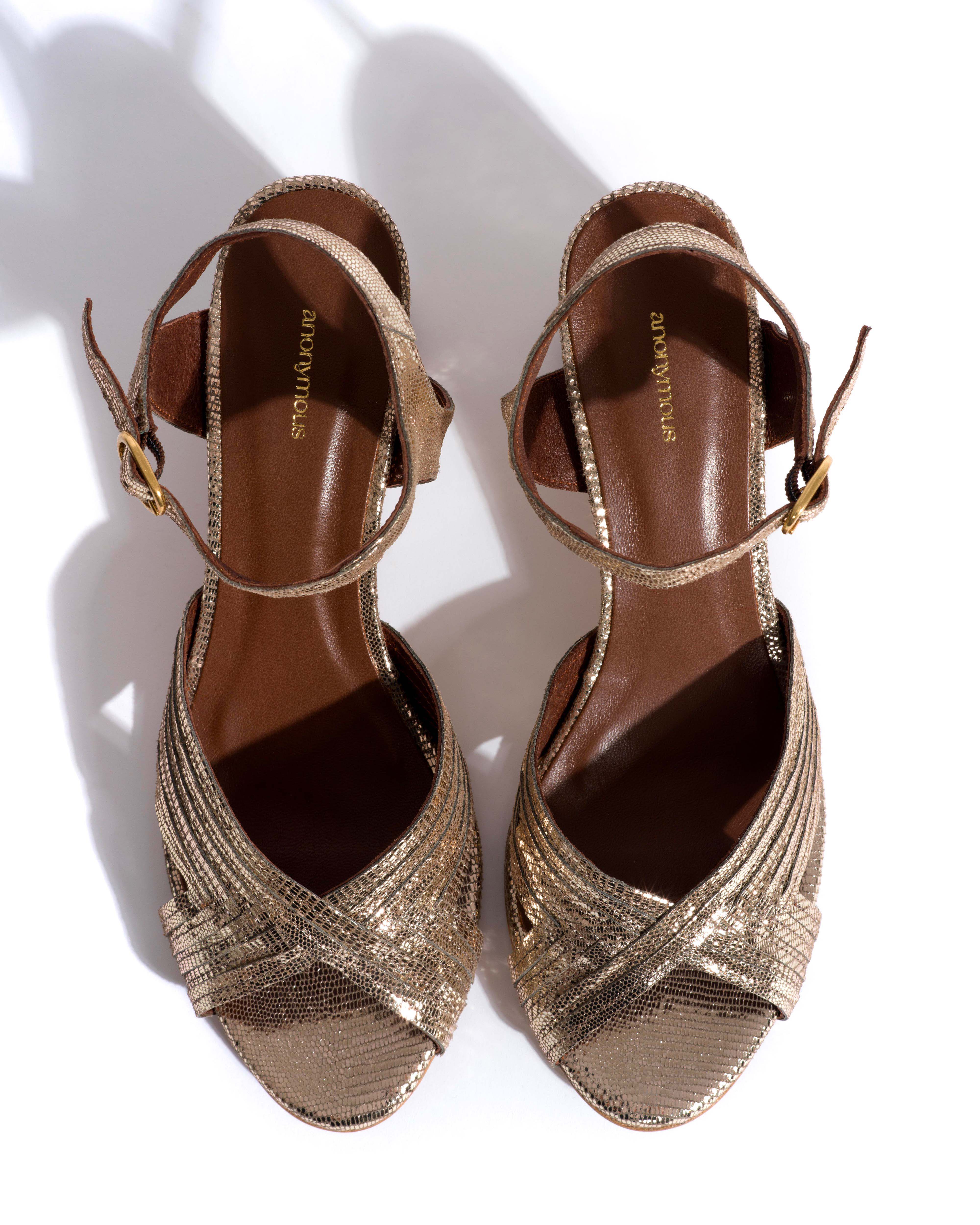 Niabi 50 Lizard metallic goat Vintage champagne