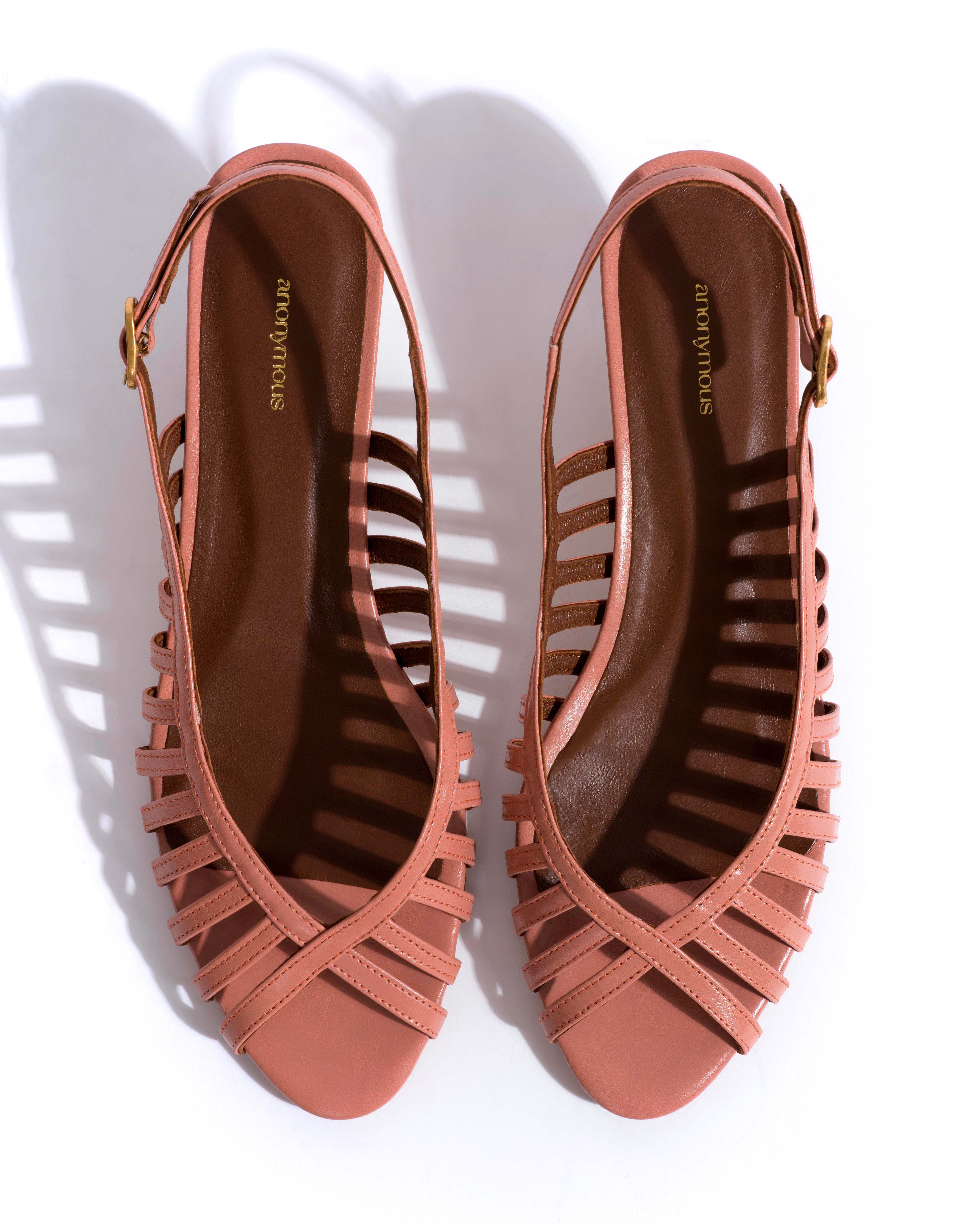 Carminho 40 stiletto Crinkled polished goat Misty coral