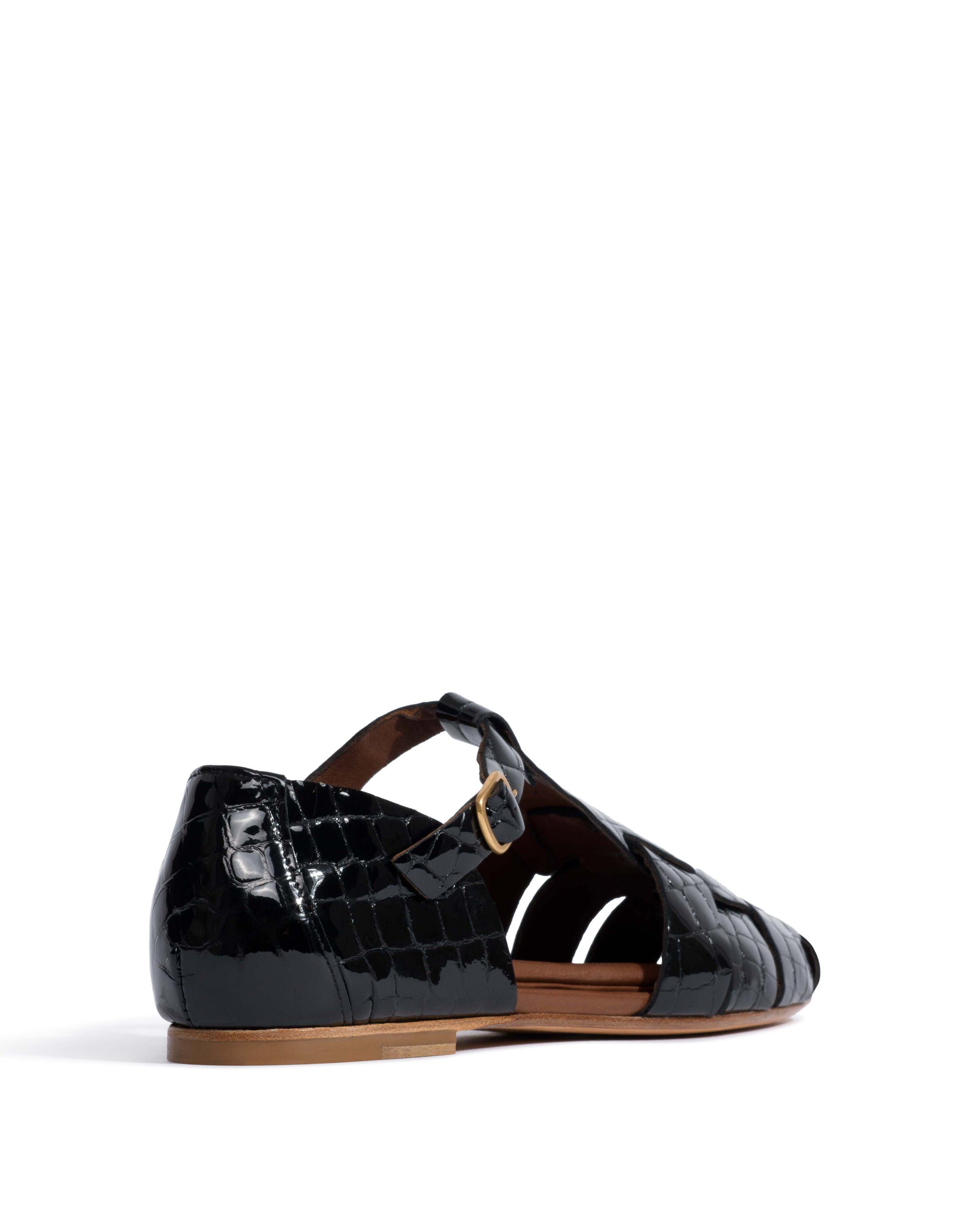 Lain flats Polished croco calf Black - Anonymous Copenhagen Flat-loafers & ballerinas & pumps