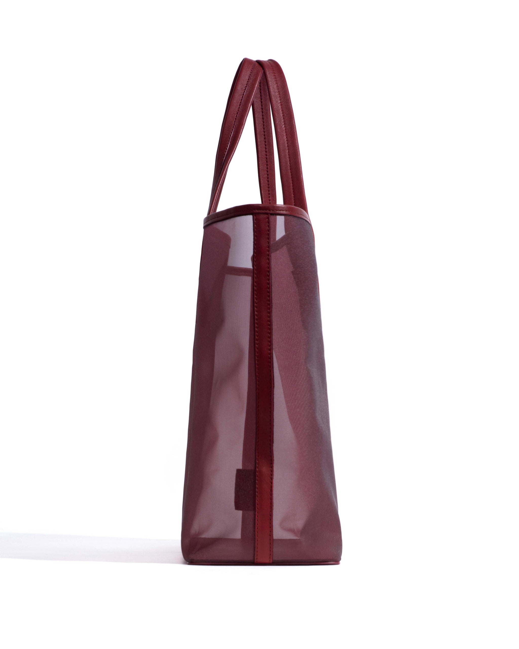 Ruba shopper mesh Shiny lamb & mesh Pomegranate - Anonymous Copenhagen Bags