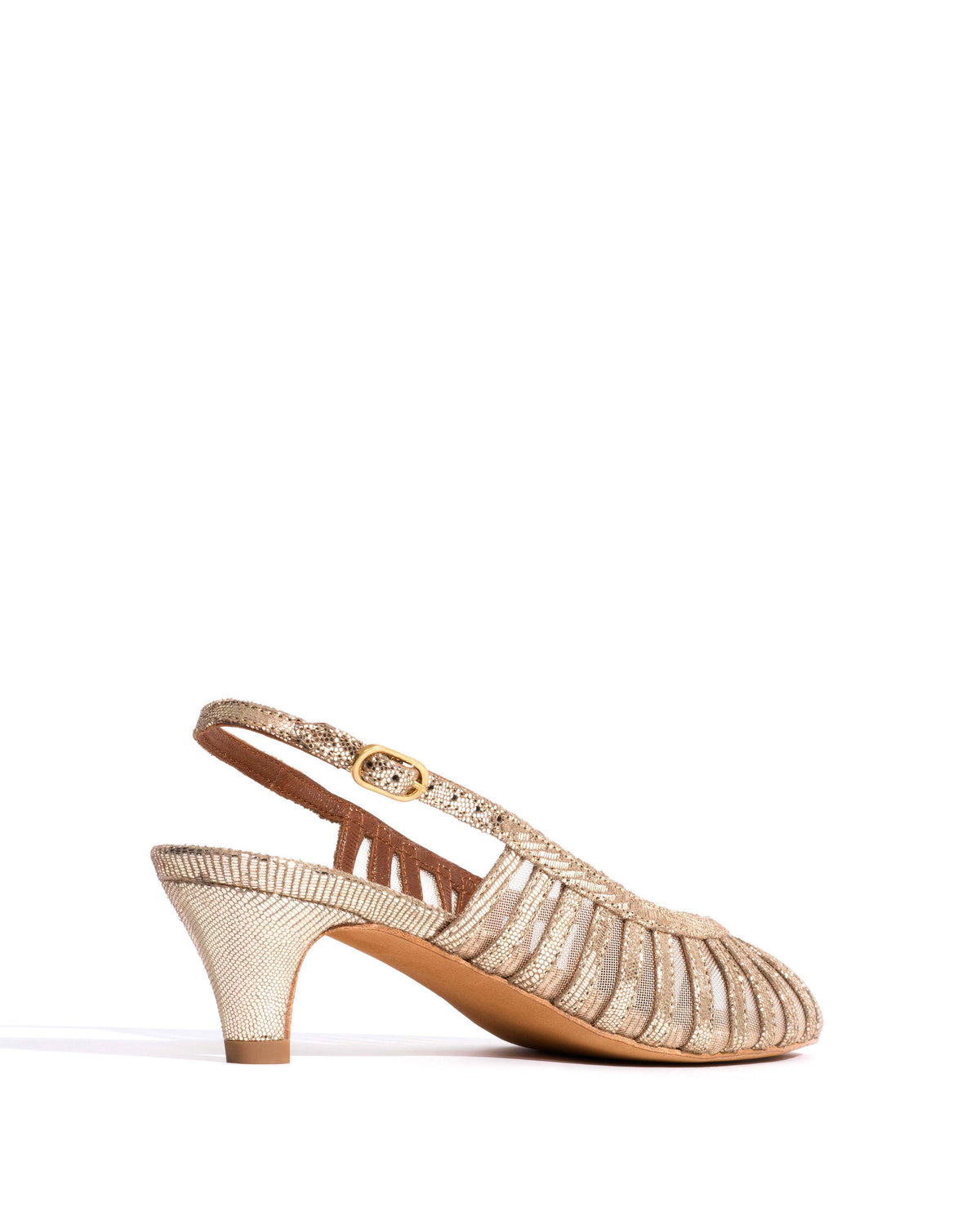 Carminho 40 mesh Lizard metallic goat & mesh Vintage champagne & gold