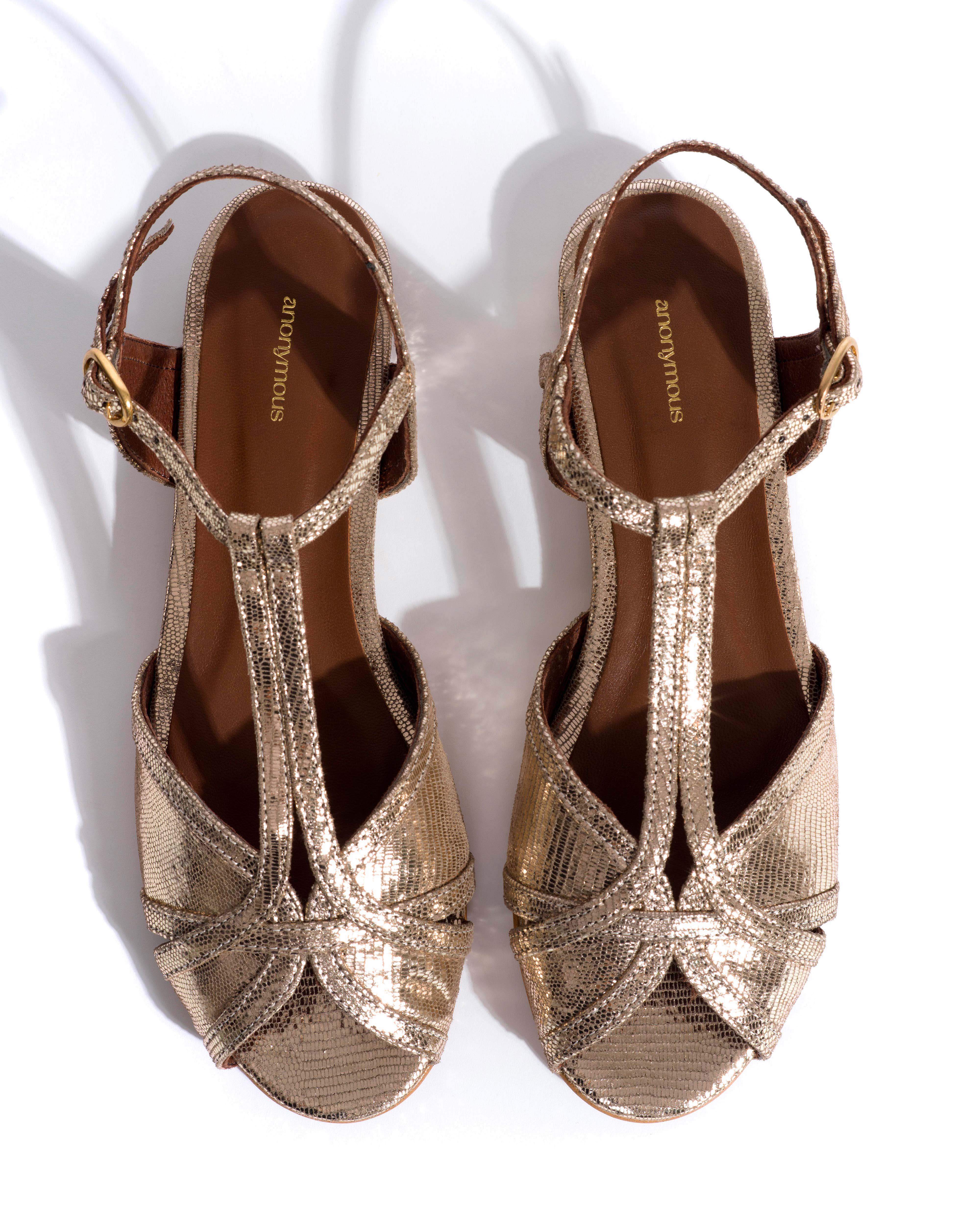 Therese 20 Lizard metallic goat Vintage champagne