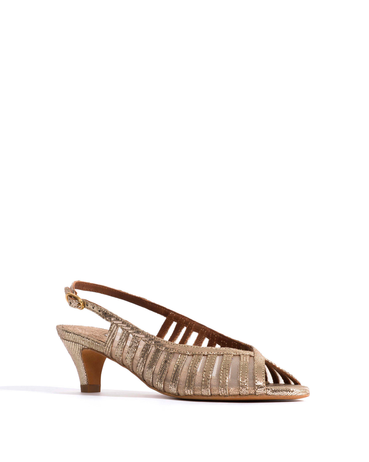 Carminho 40 mesh Lizard metallic goat & mesh Vintage champagne & gold
