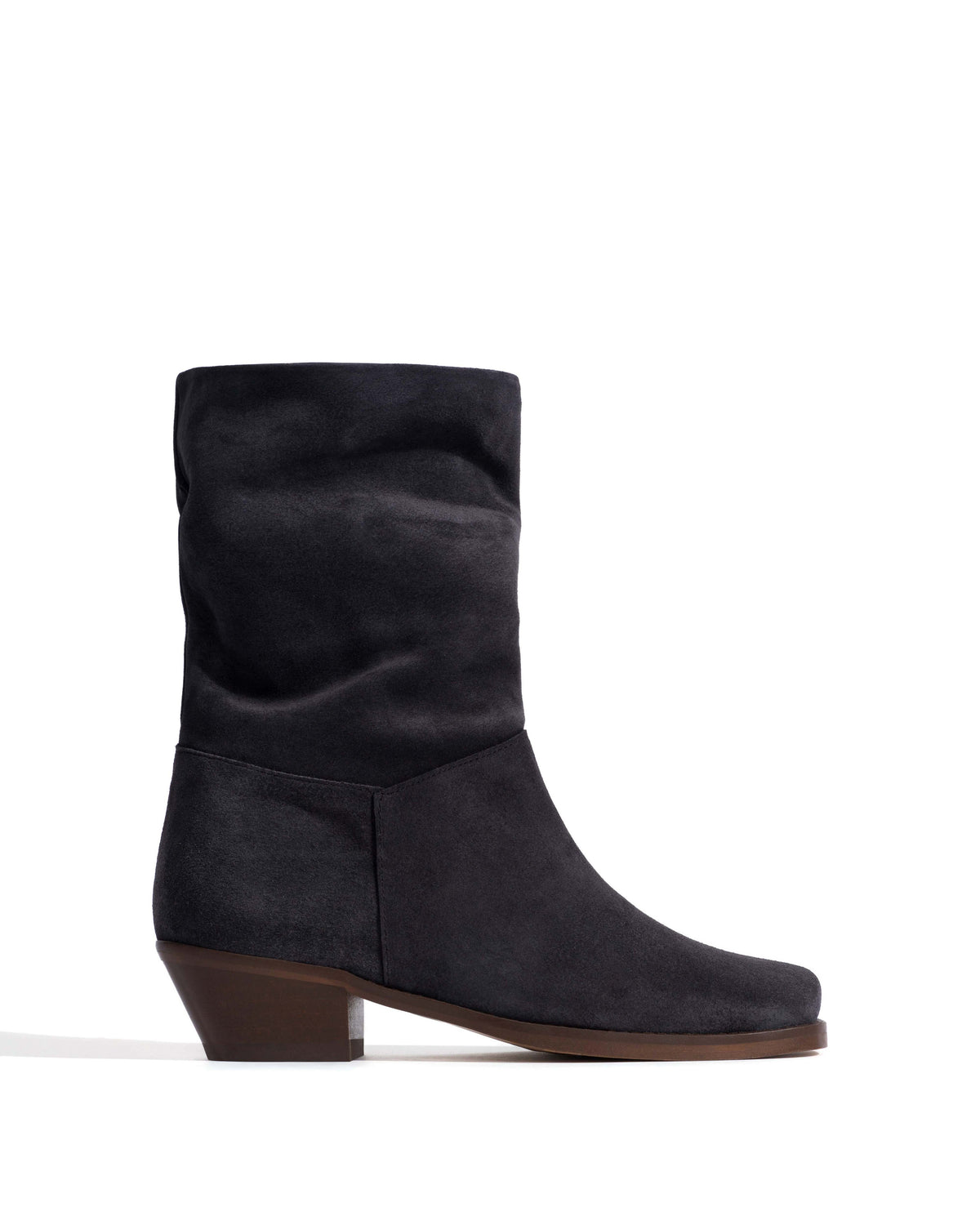 Patricia Calf suede & sleek leather Off black & black
