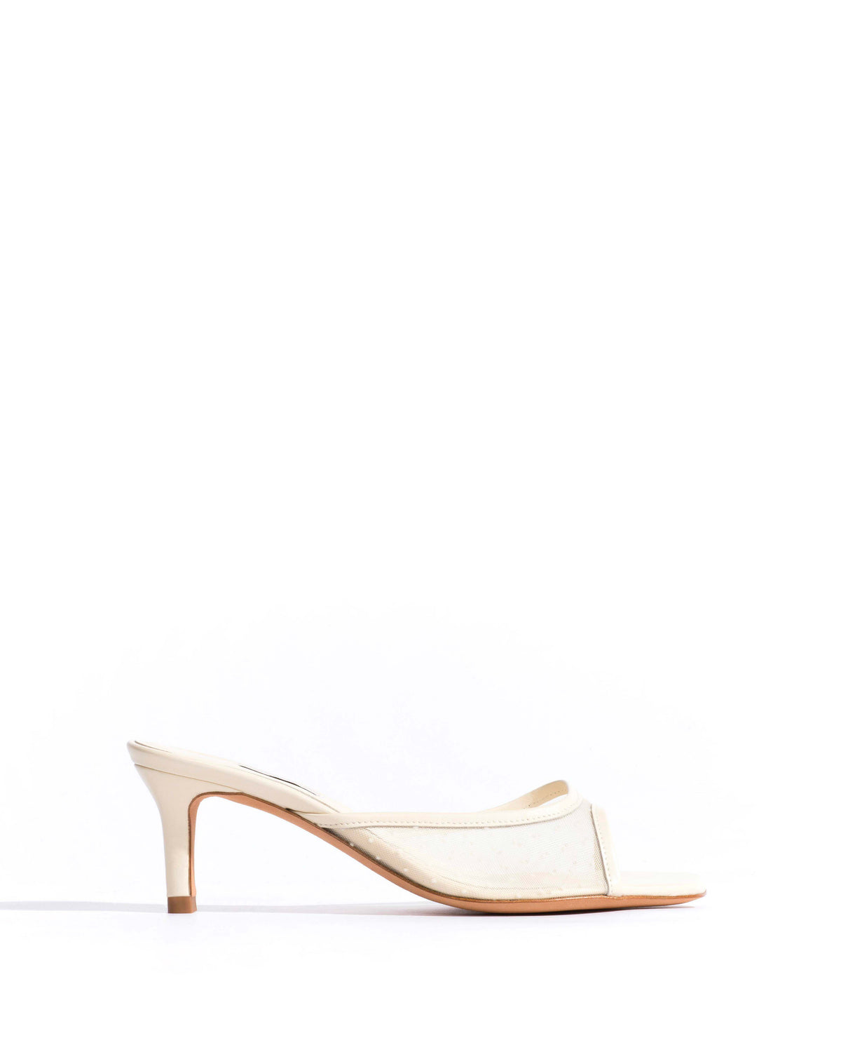 Mazy 55 mesh Shiny lamb & dot velvet mesh White sand