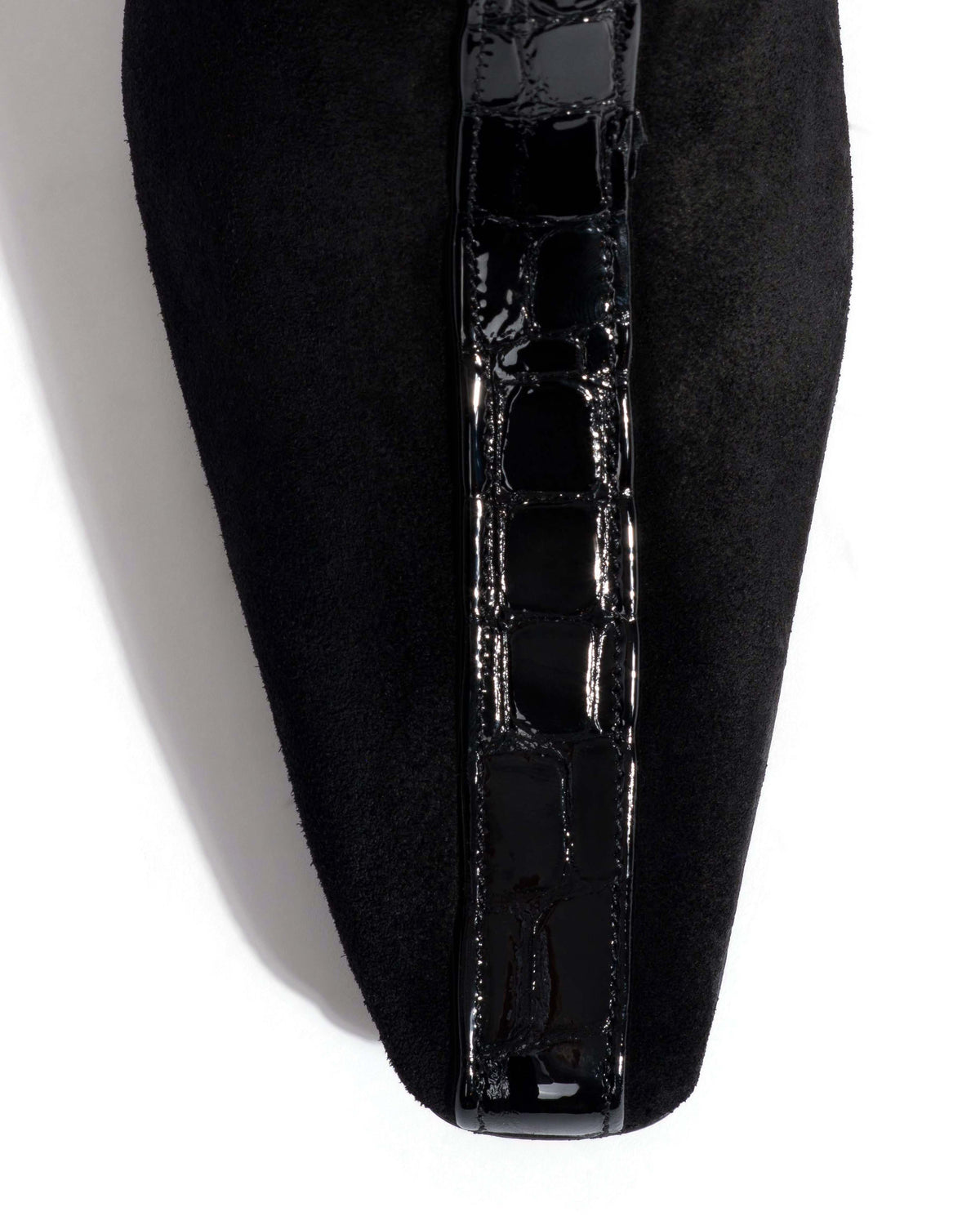 Leyla Calf suede & polished croco calf Black & black