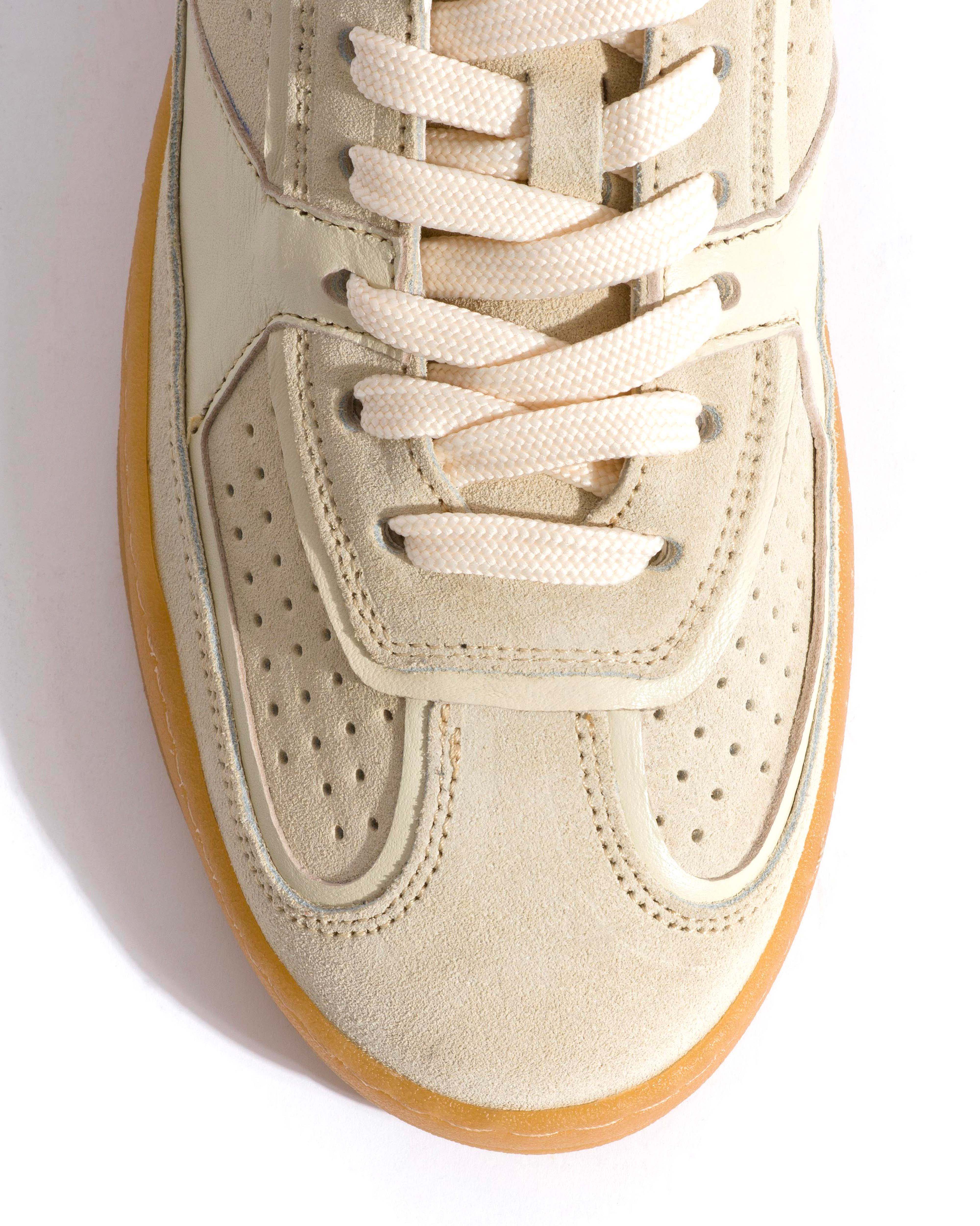 Dabbie Calf suede & sleek leather & boucle Antique white & white sand & pineapple ice