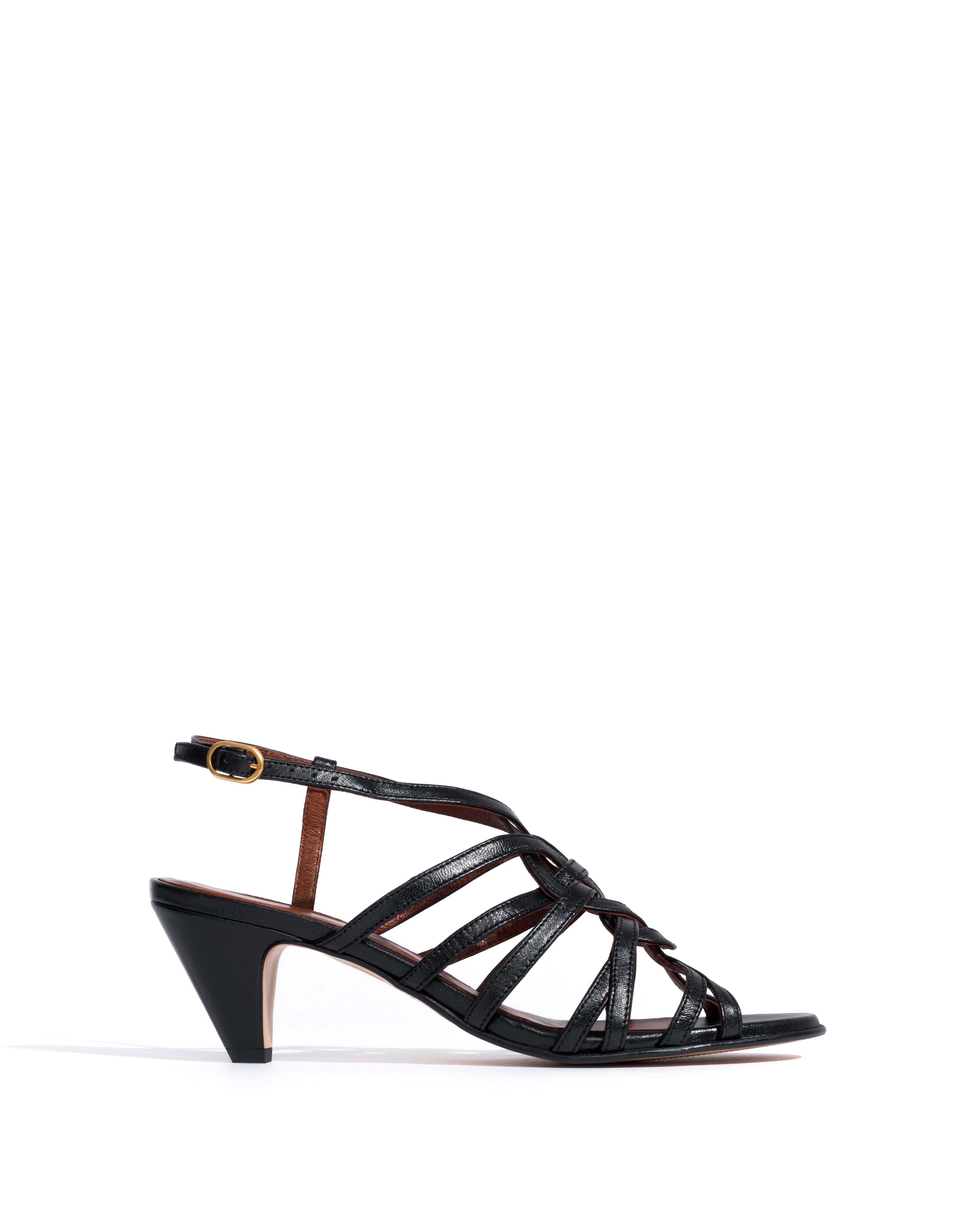 Vickey 50 stiletto Shiny lamb Black