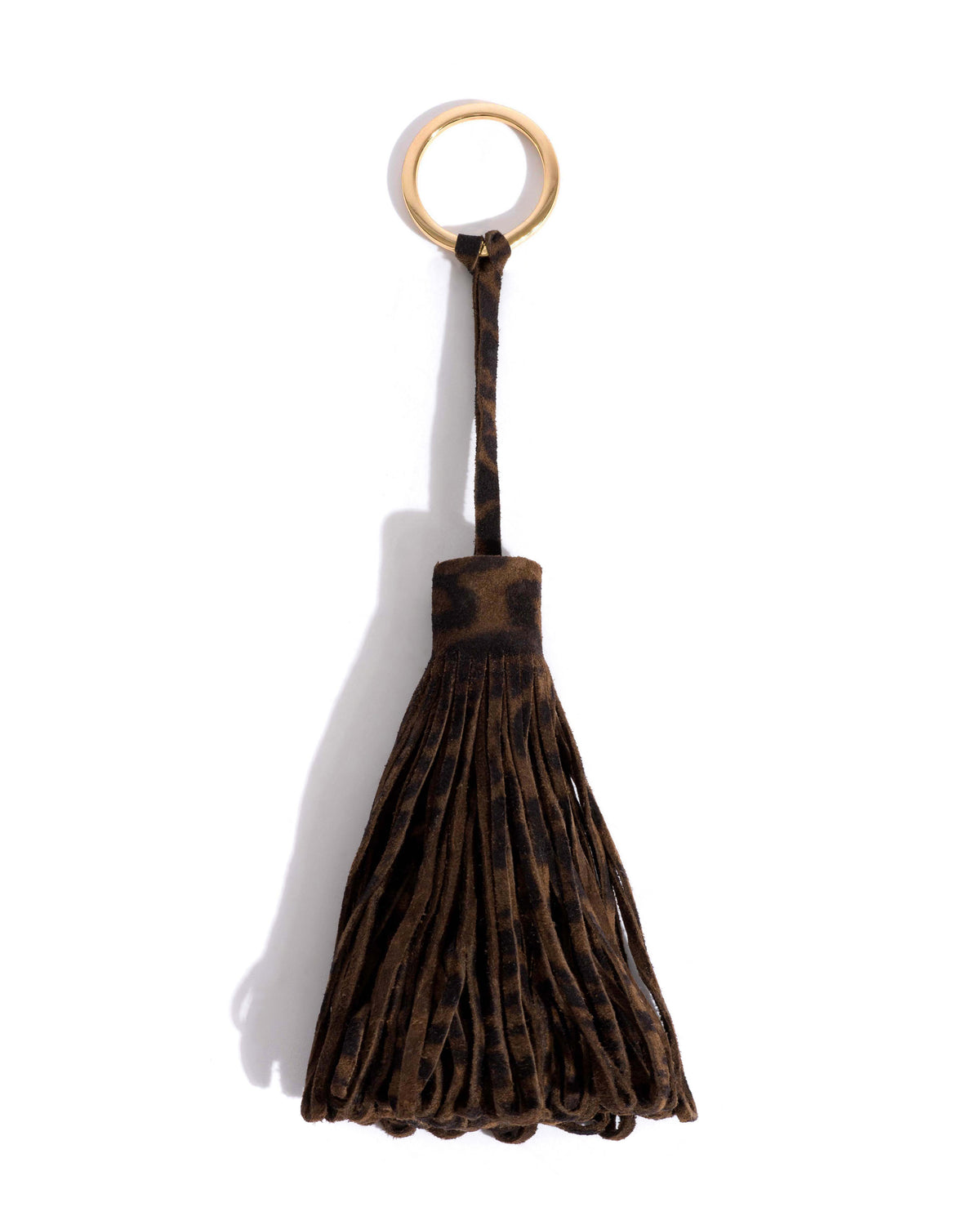Katty fringe keyring Calf suede print Jaguar