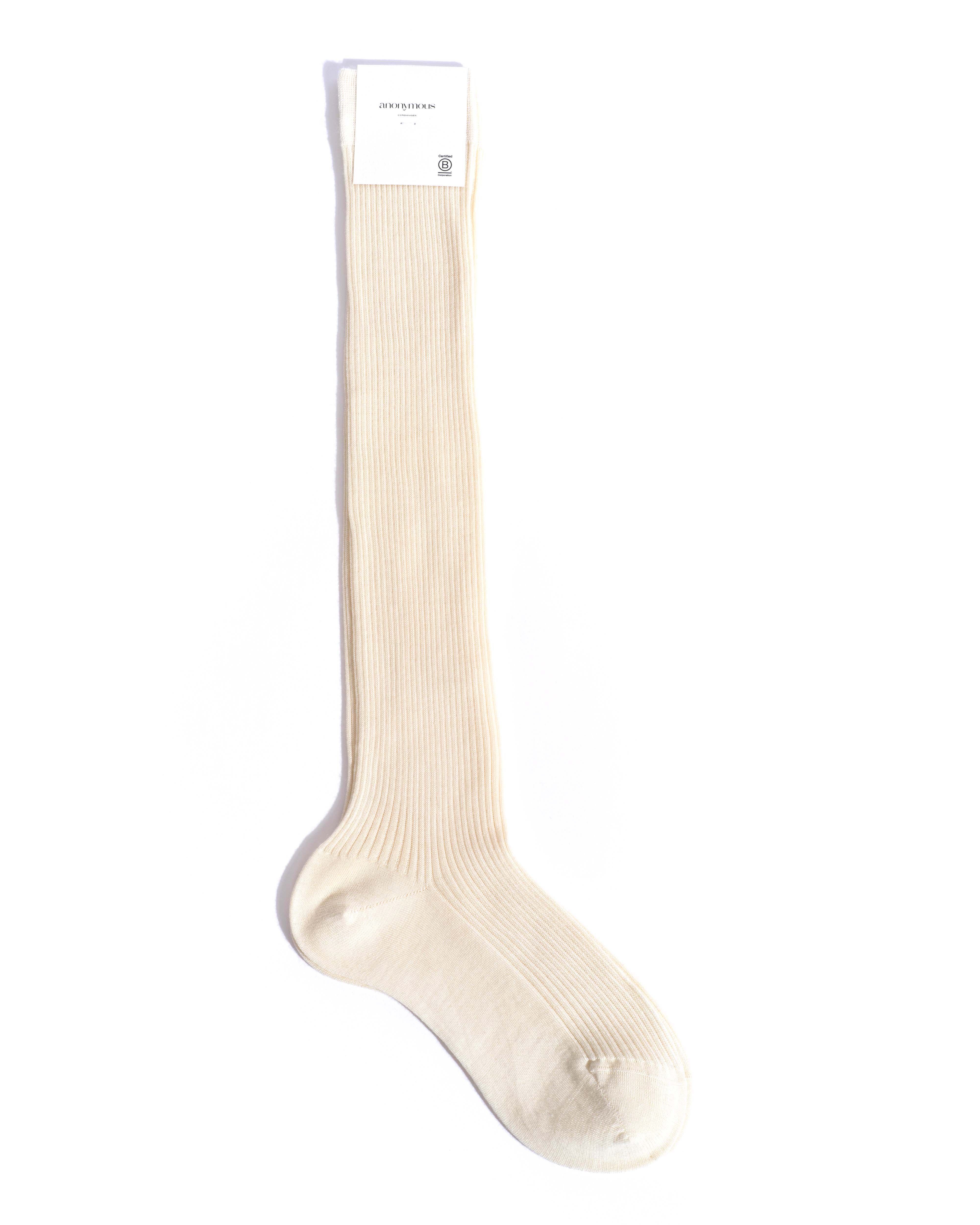 Ines knee-high silk cashmere socks 30% silk 70% cashmere Cream