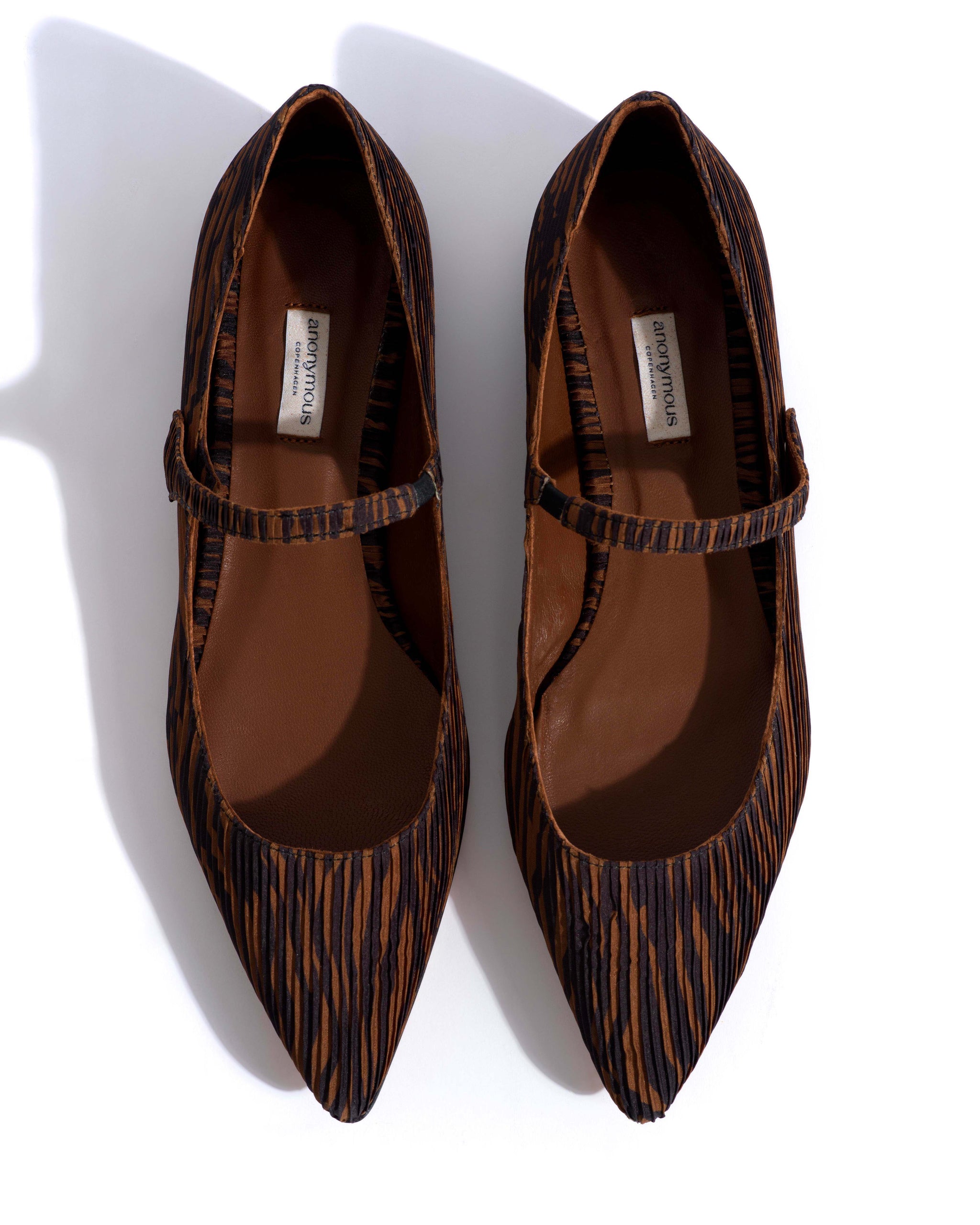 Fifi Pleated zebra Chocolate shades - Anonymous Copenhagen Shoes