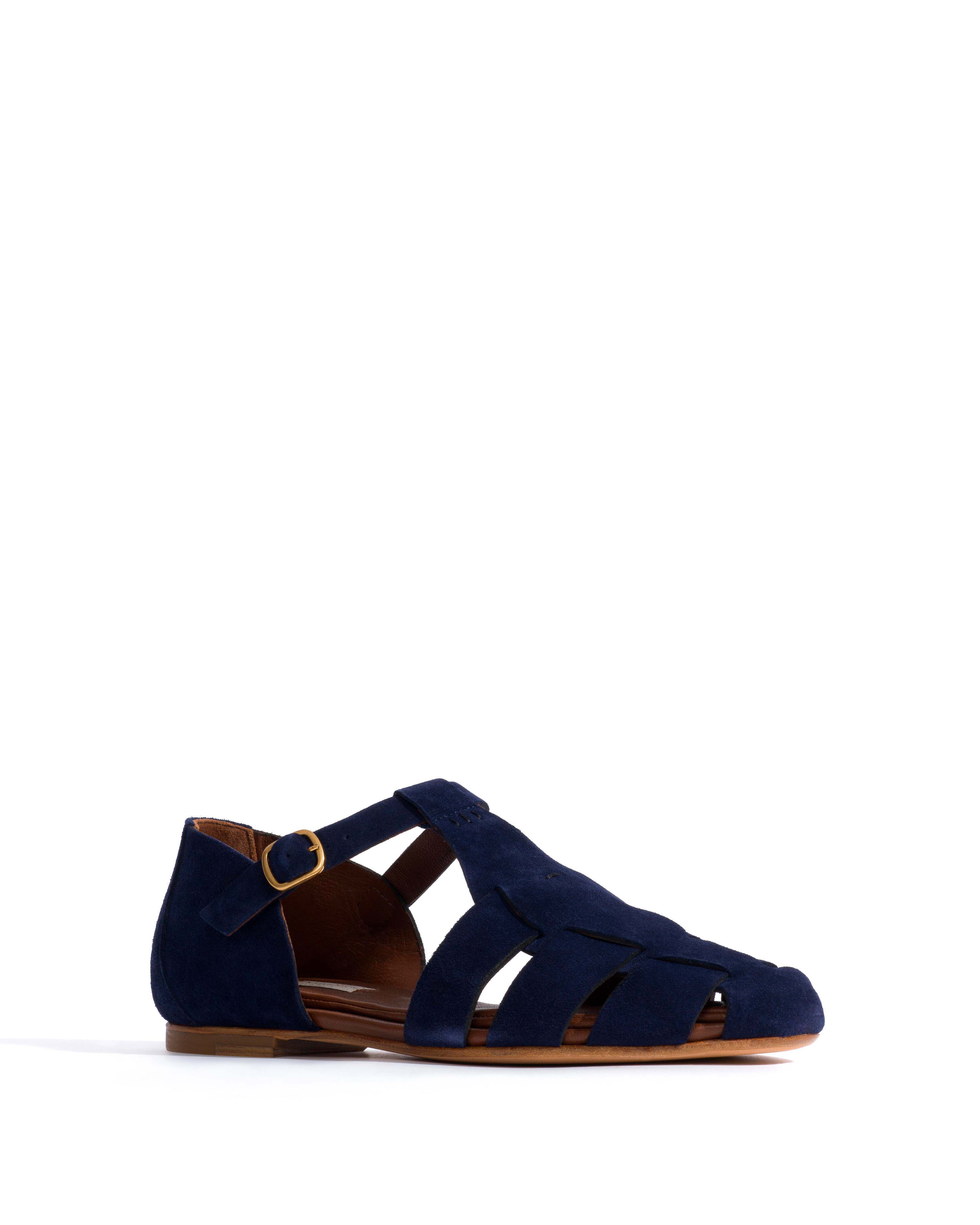 Lain flats Calf suede Ink blue