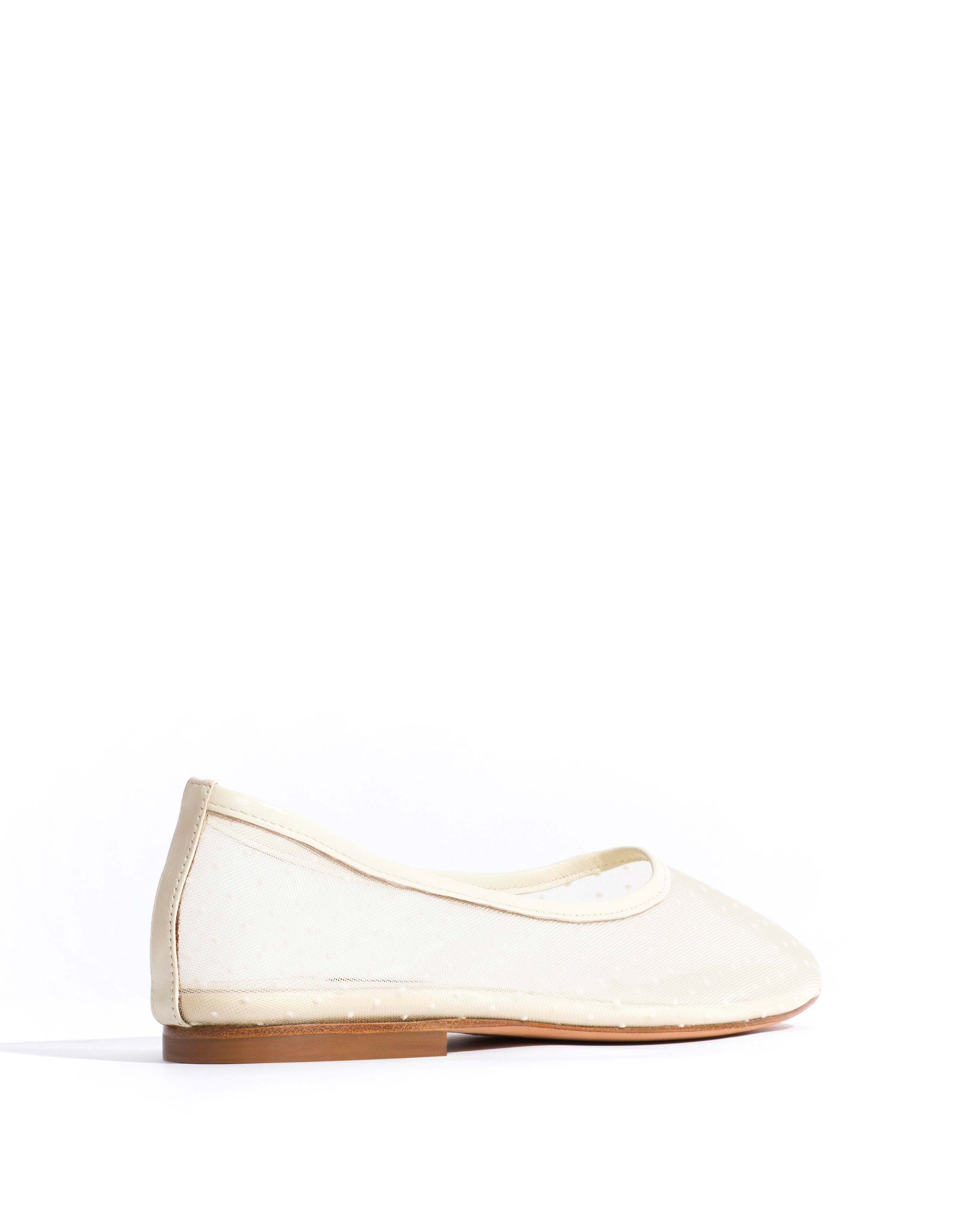 Sacha mesh Shiny lamb & dot velvet mesh White sand - Anonymous Copenhagen Flat-loafers & ballerinas & pumps