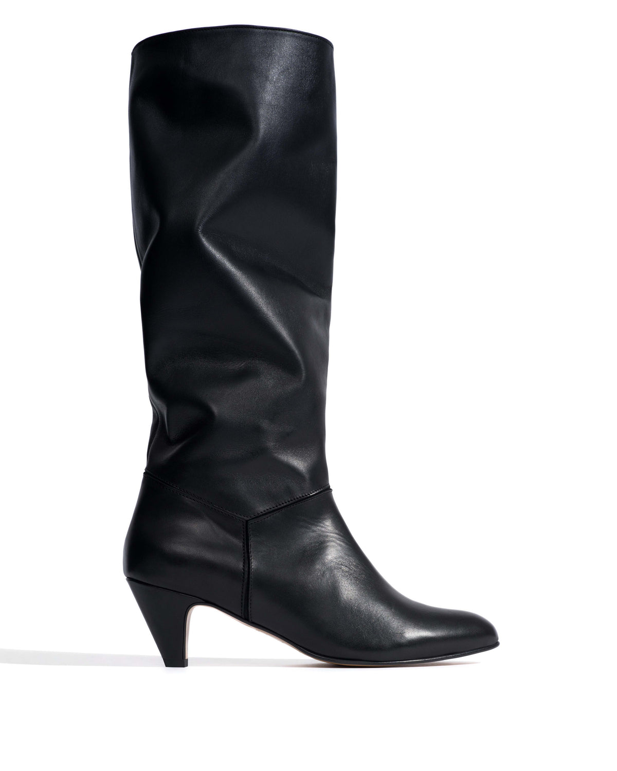Jasmina 50 stiletto Soft calf & suede leather Black