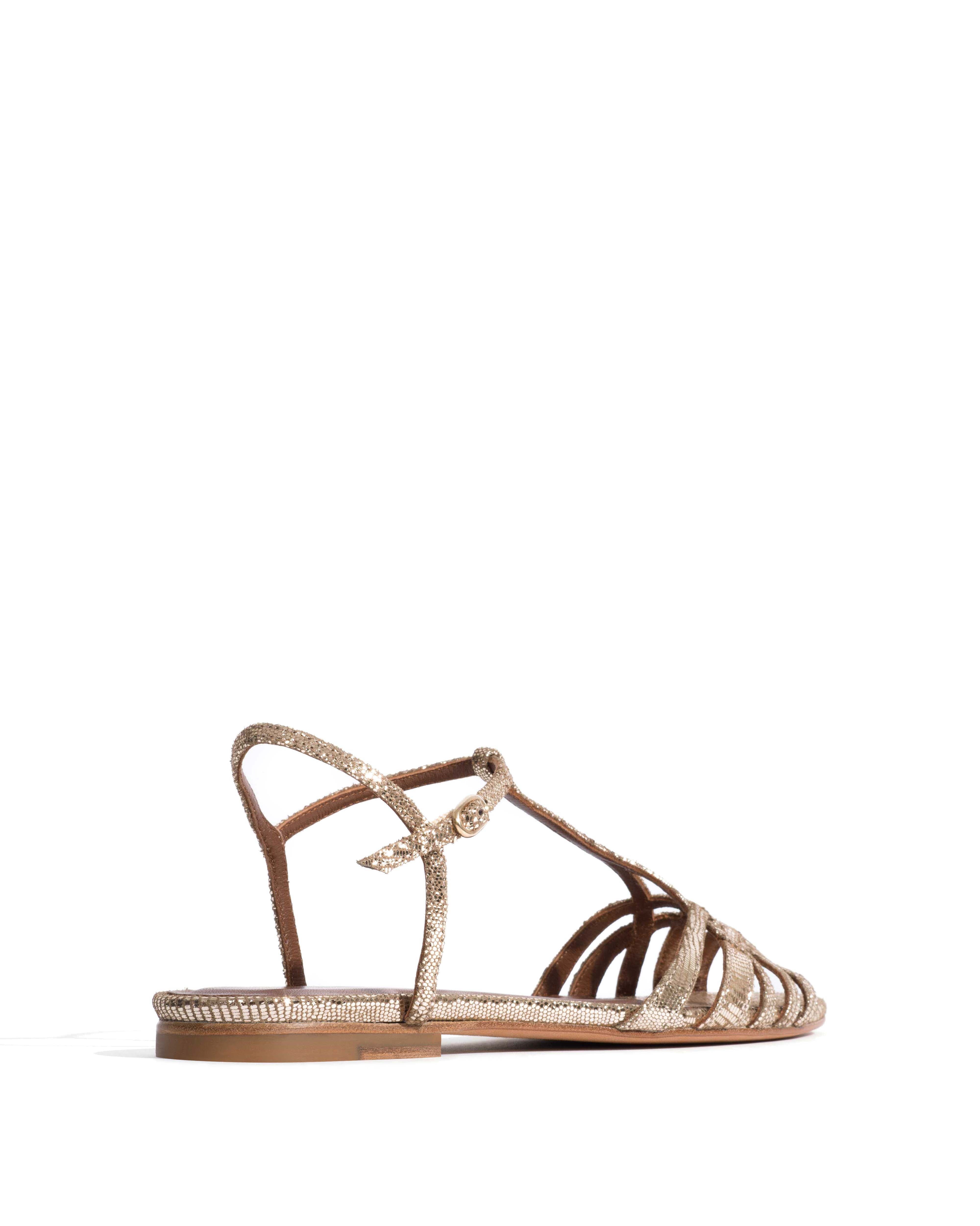 Etna 10 Lizard metallic goat Vintage champagne