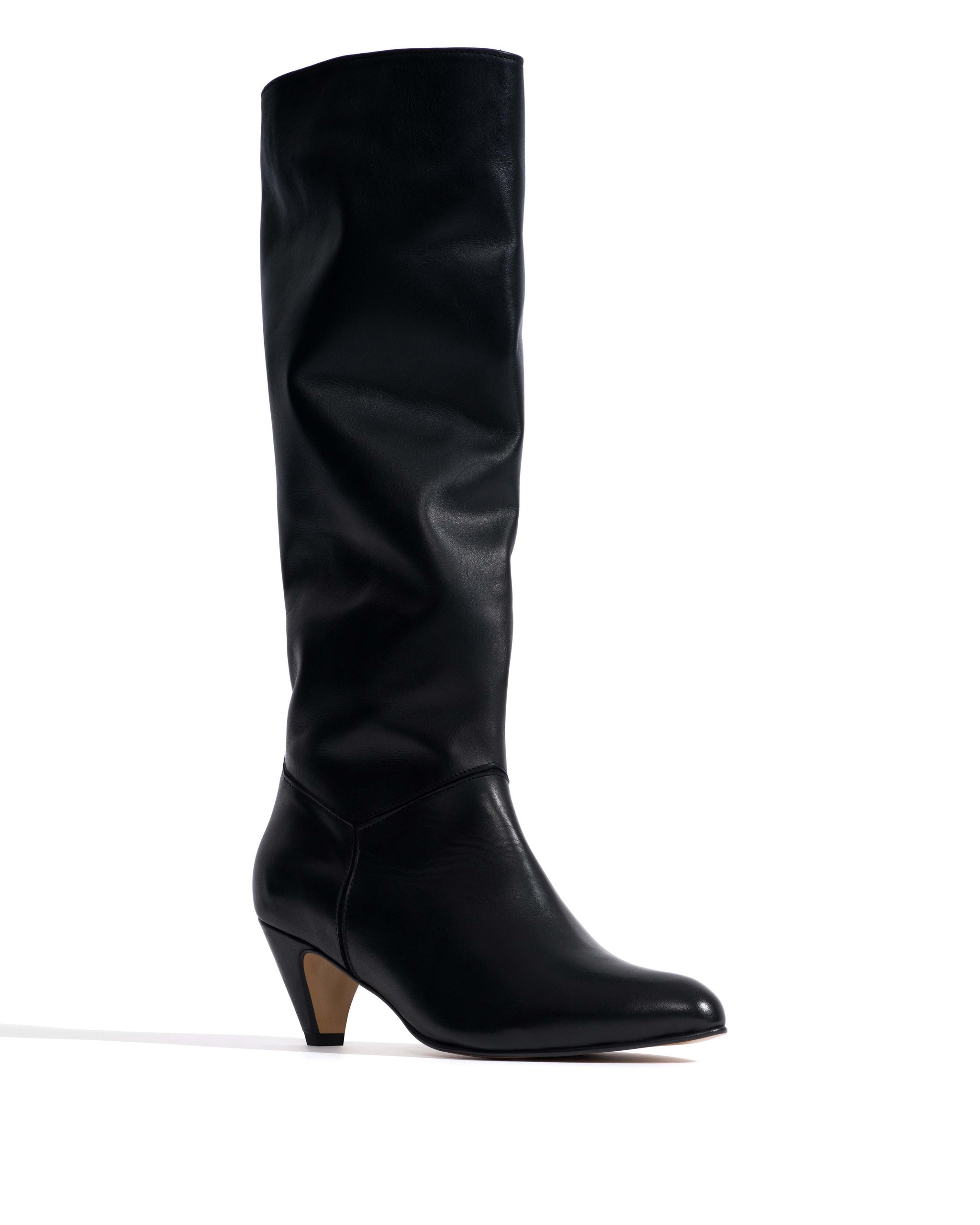 Jasmina 50 stiletto Soft calf & suede leather Black