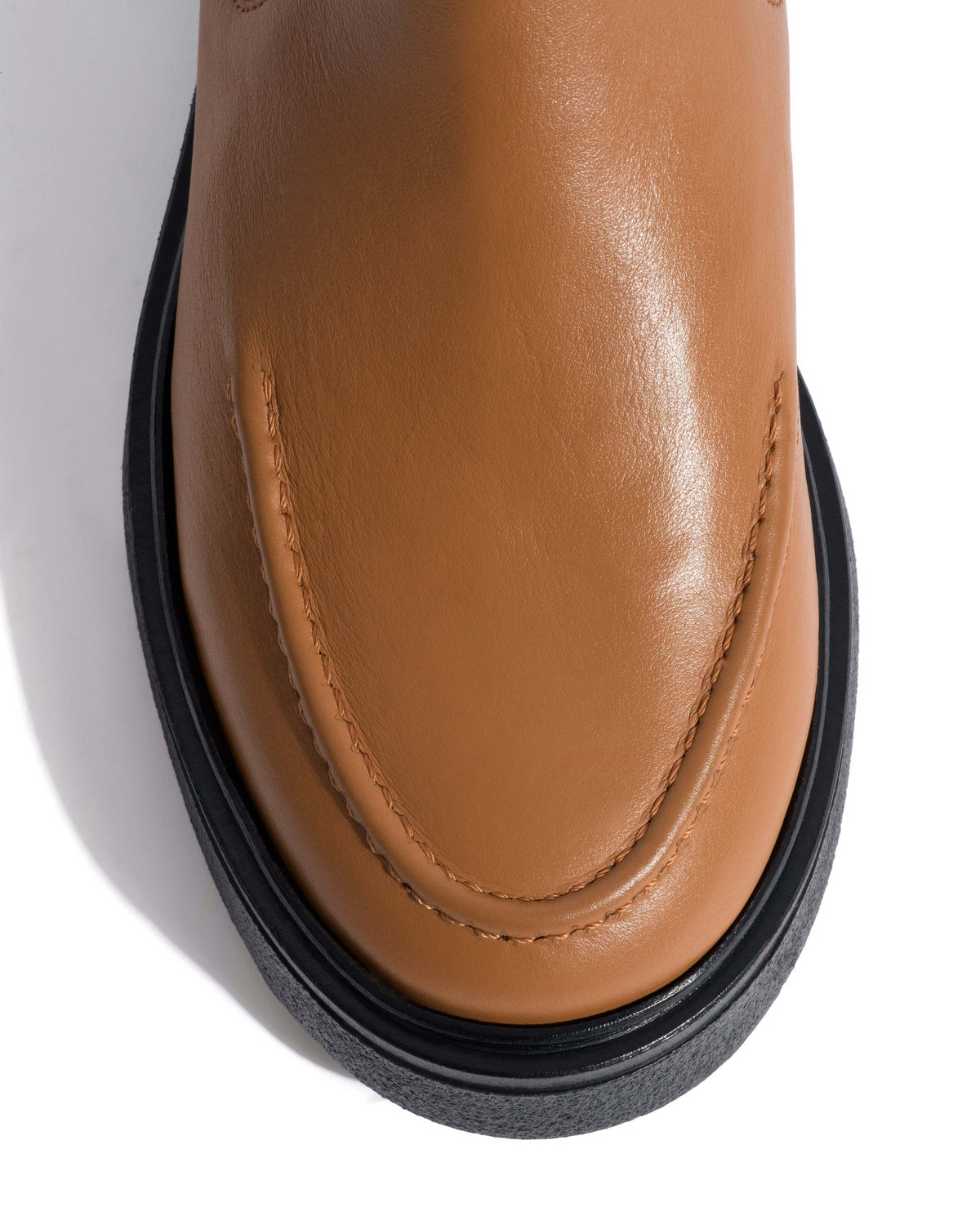 Kikie flat platform Soft calf & sole Camel & black
