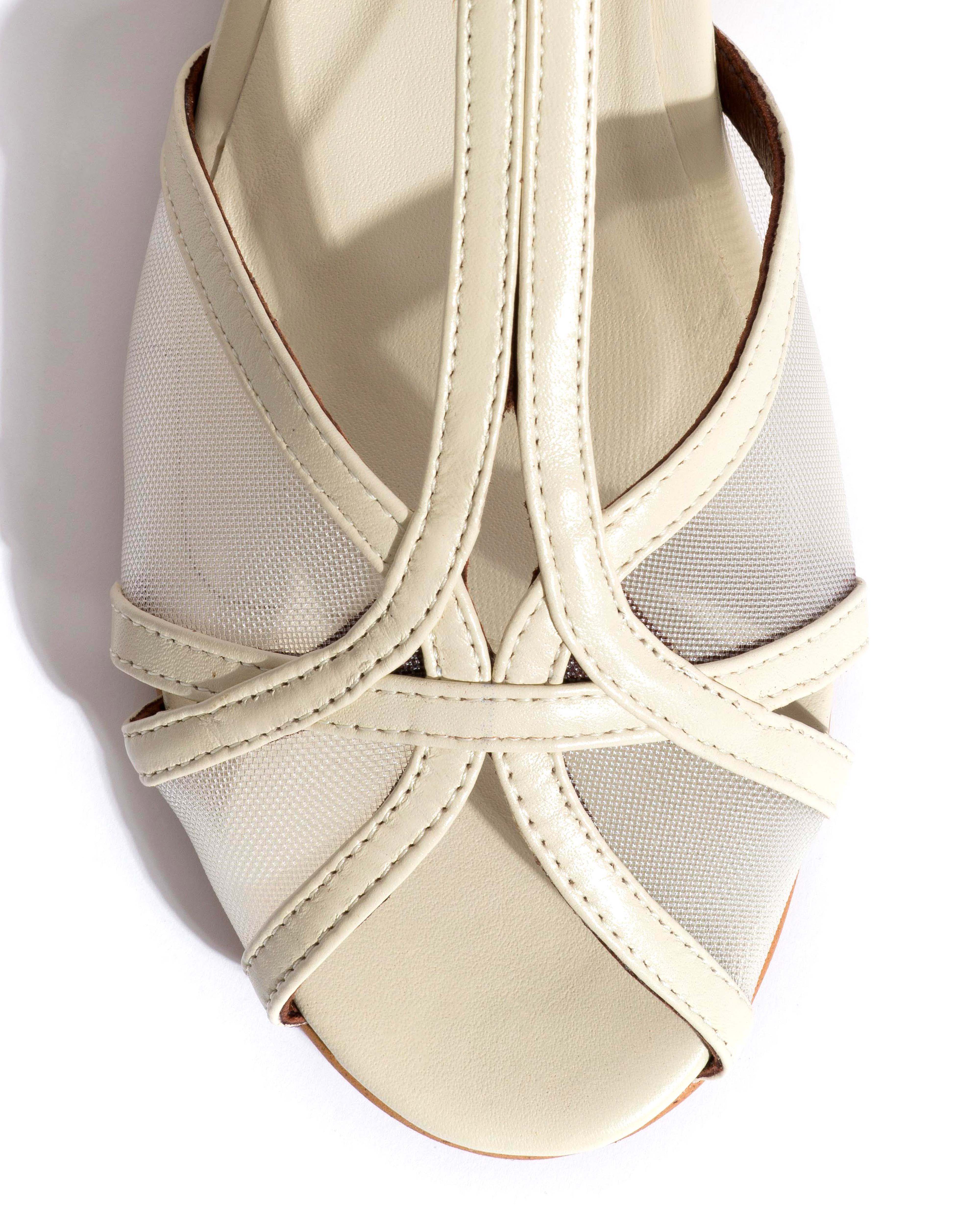 Therese 20 mesh Shiny lamb & mesh White sand