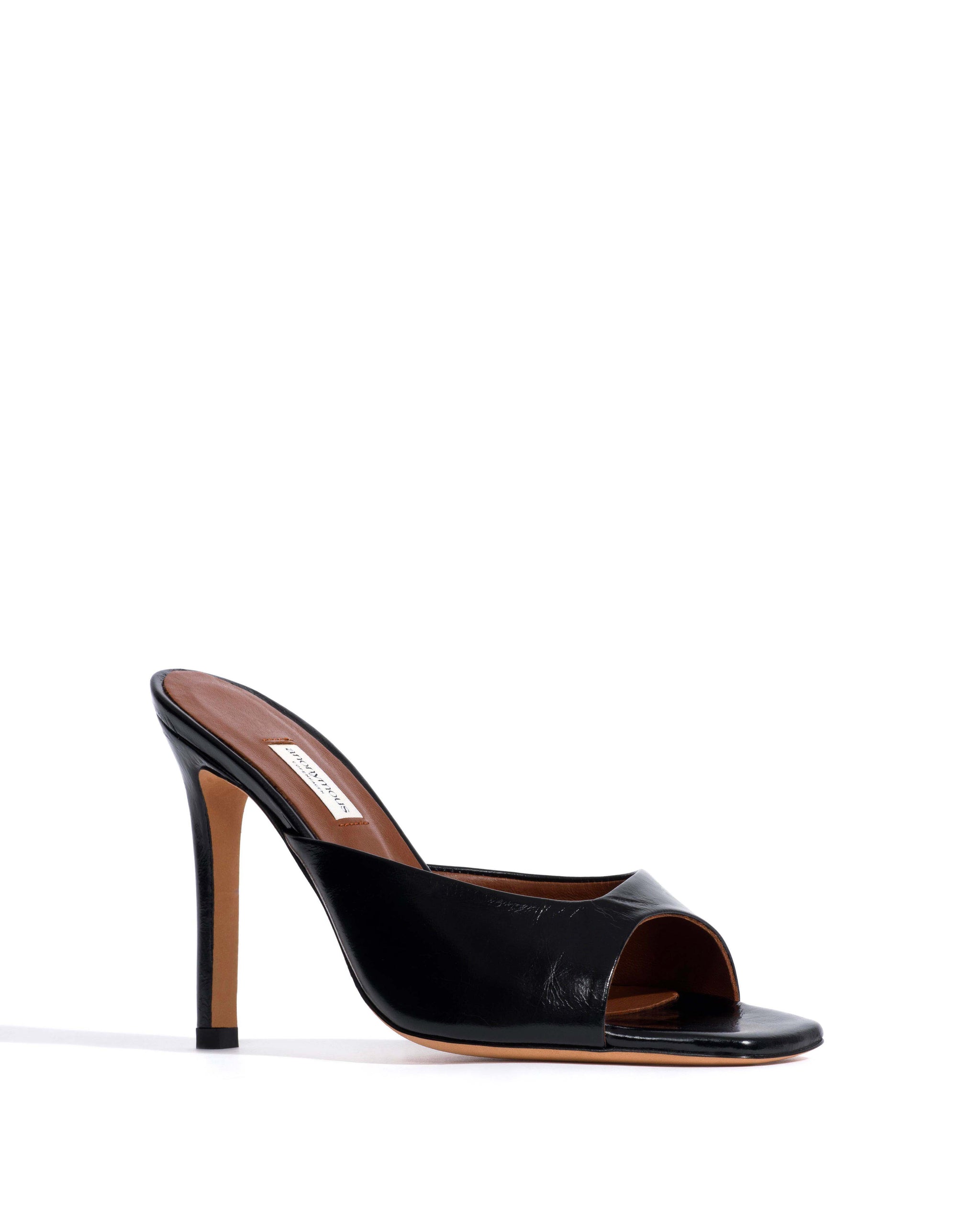 Mazy 100 Crinkled polished goat Black - Anonymous Copenhagen Heels