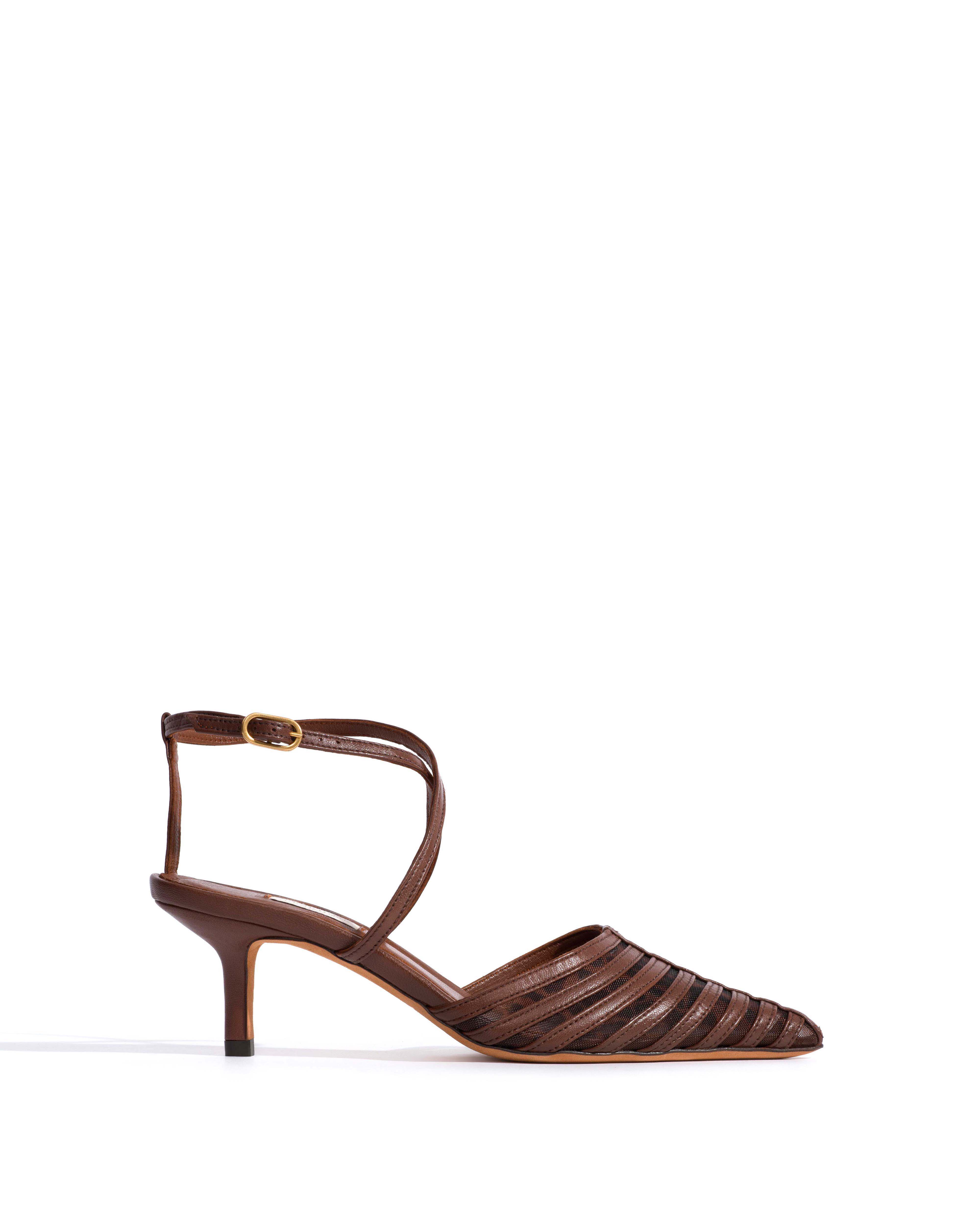 Schila mesh Shiny lamb & mesh Chocolate & leopard