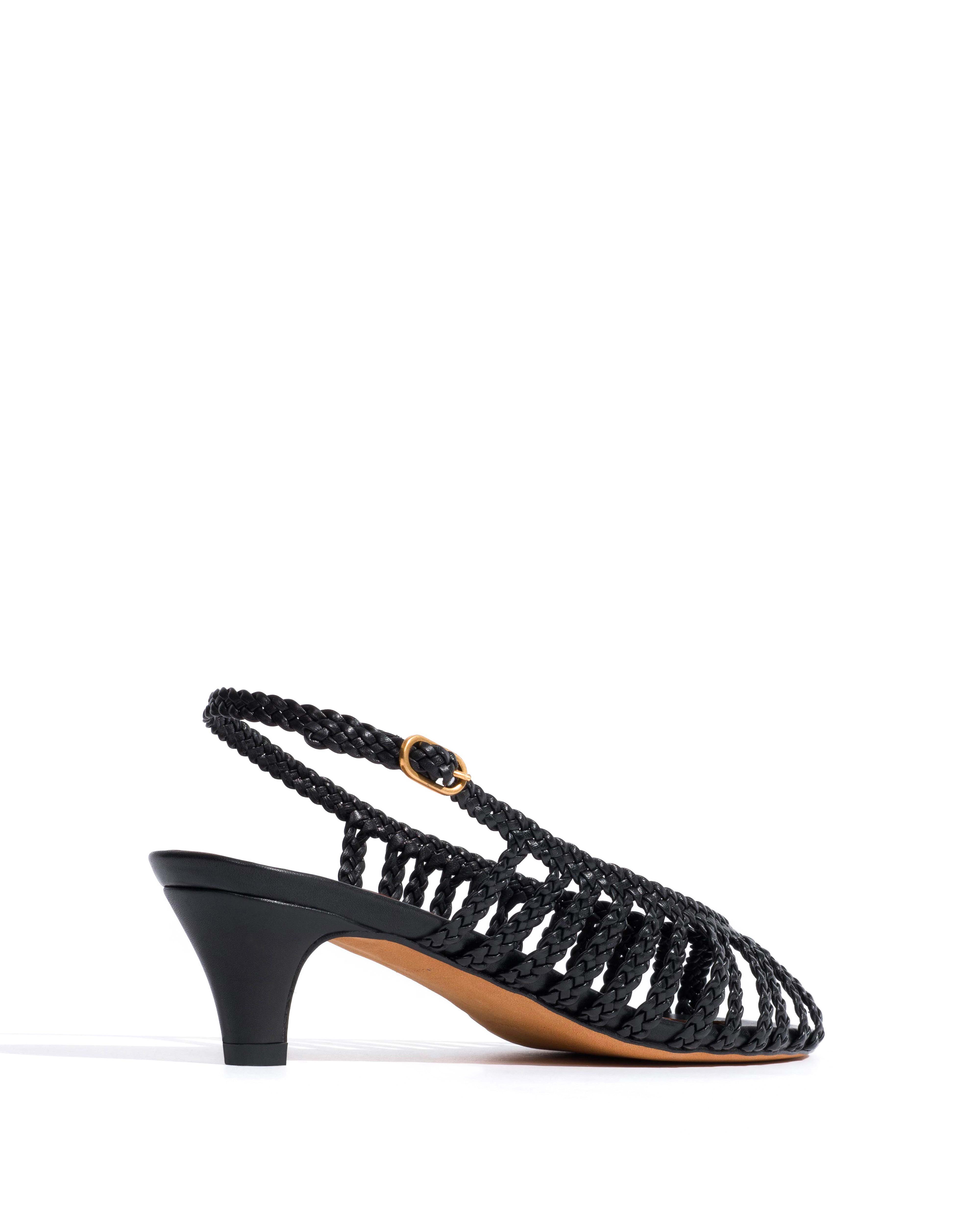 Carminho 40 hand-braided Hand-braided leather Black