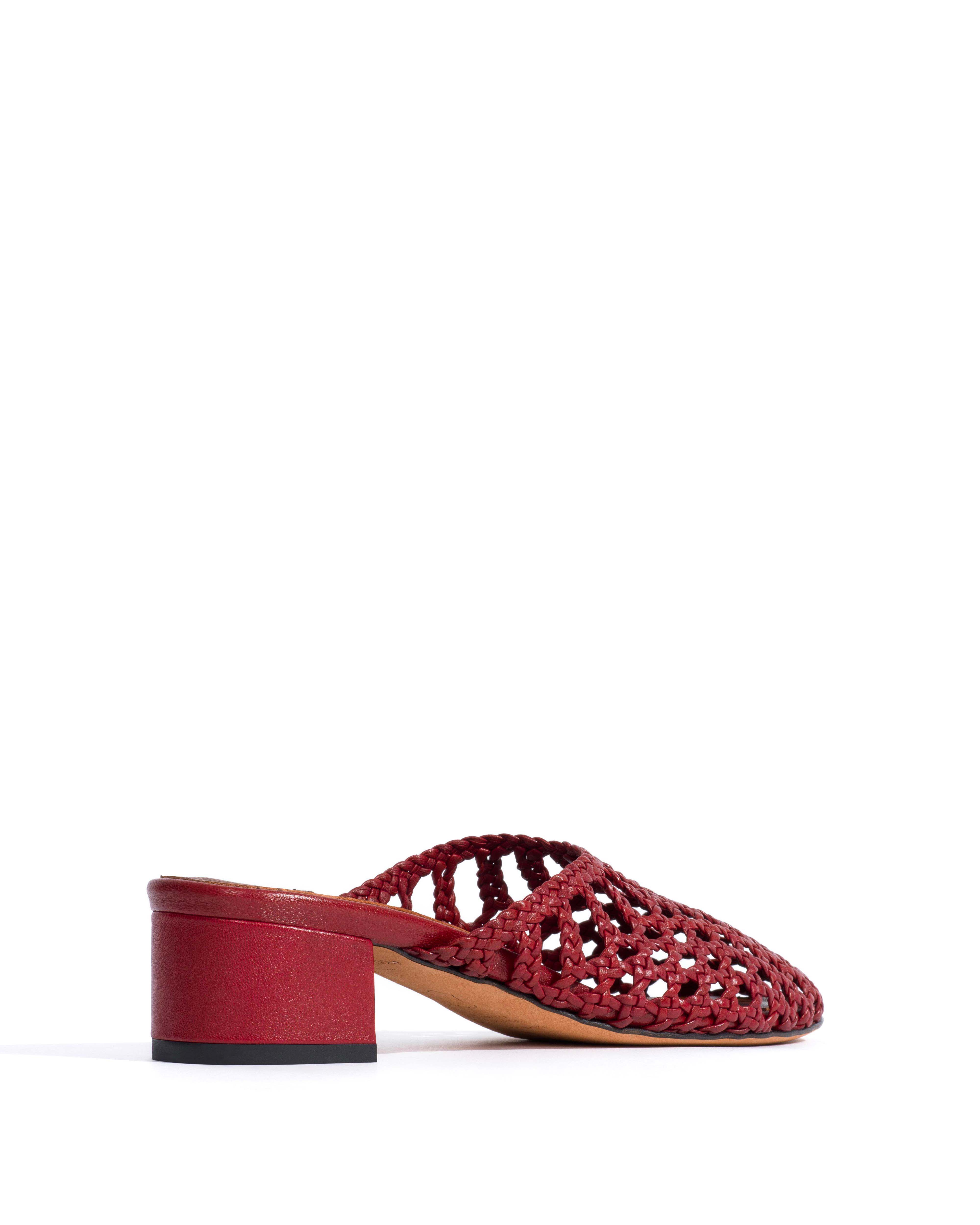 Sabrina 40 hand-braided leather Pomegranate