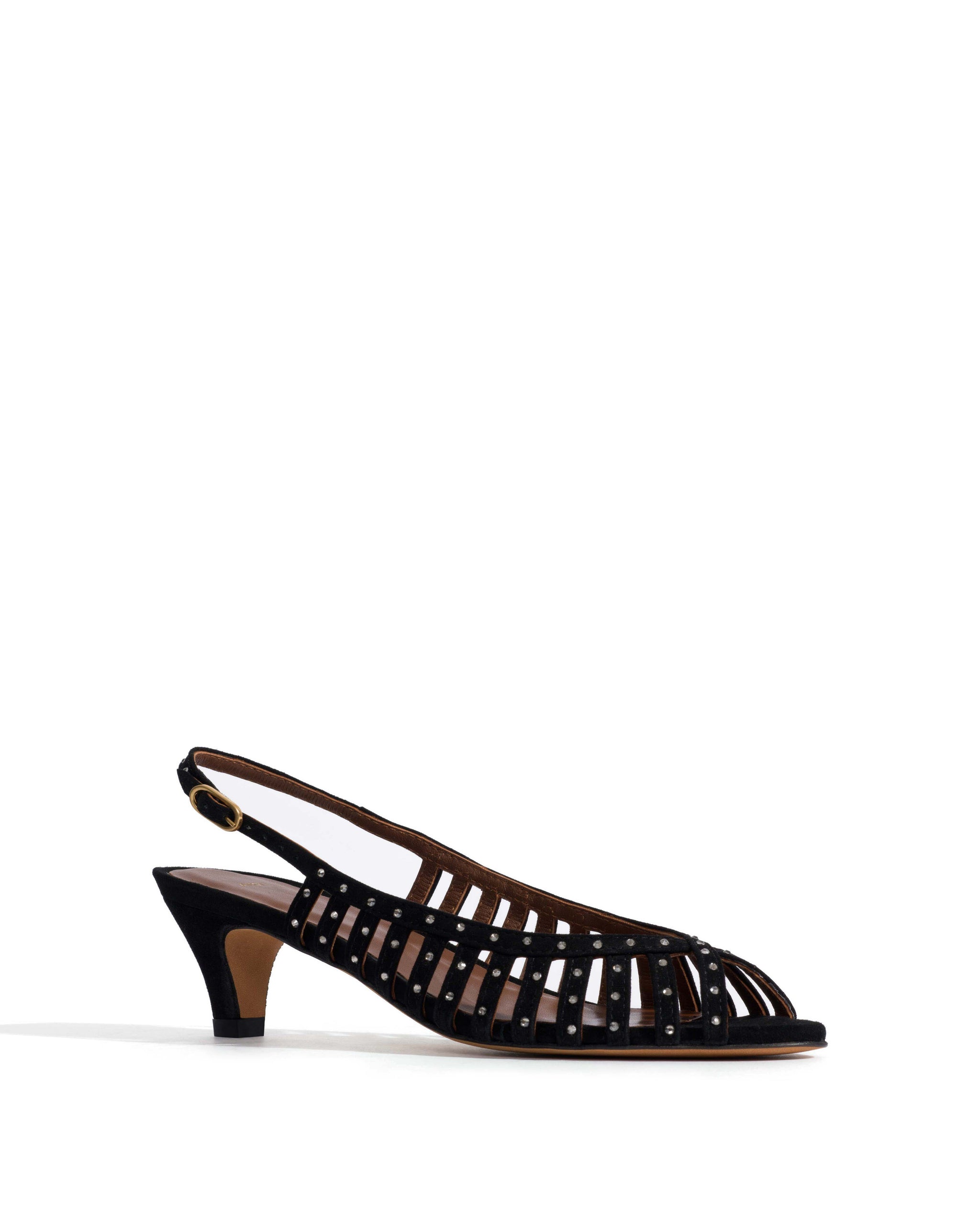 Carminho 40 stiletto crystals Calf suede Black
