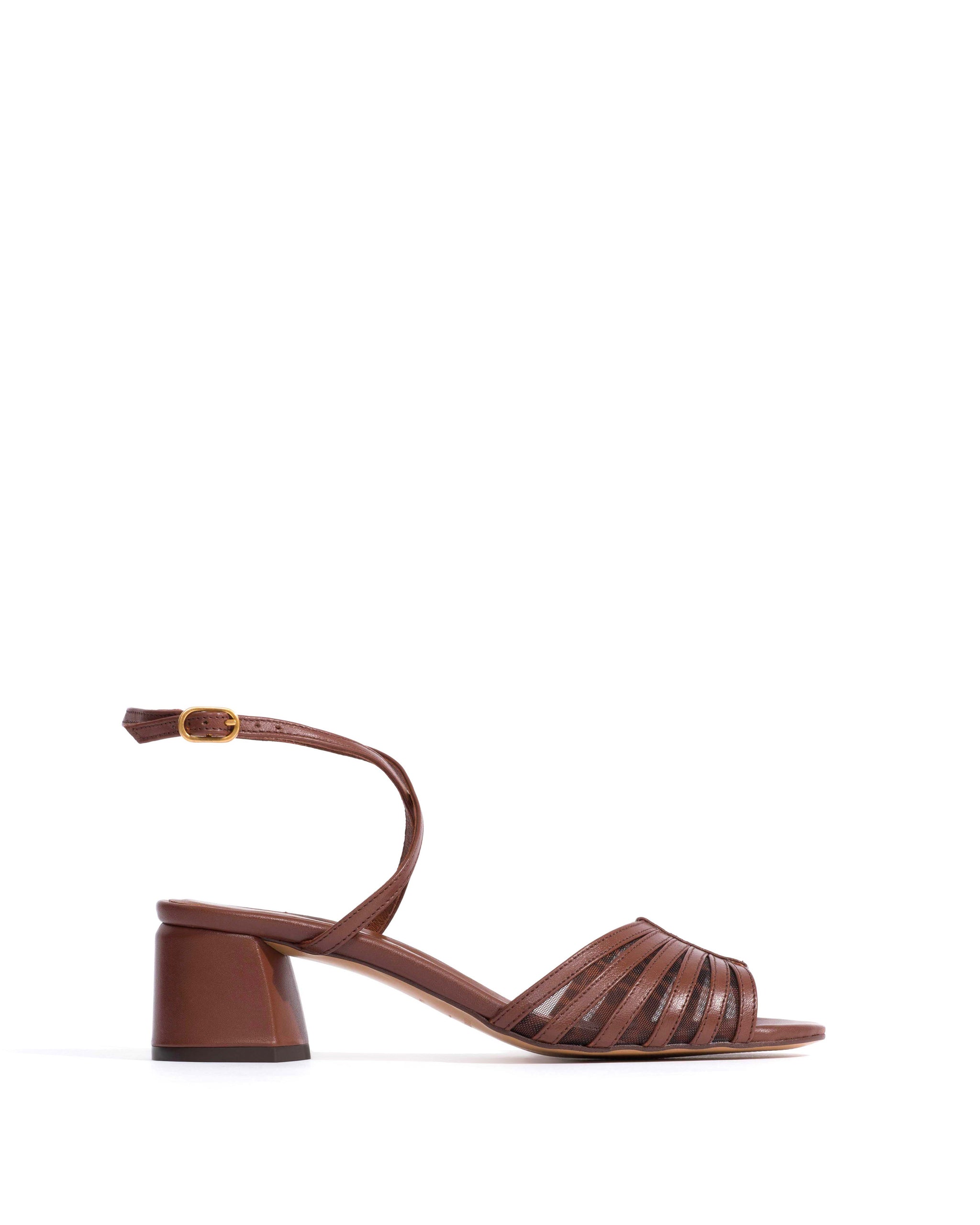 Tangie mesh Shiny lamb & mesh Chocolate & leopard - Anonymous Copenhagen Heels