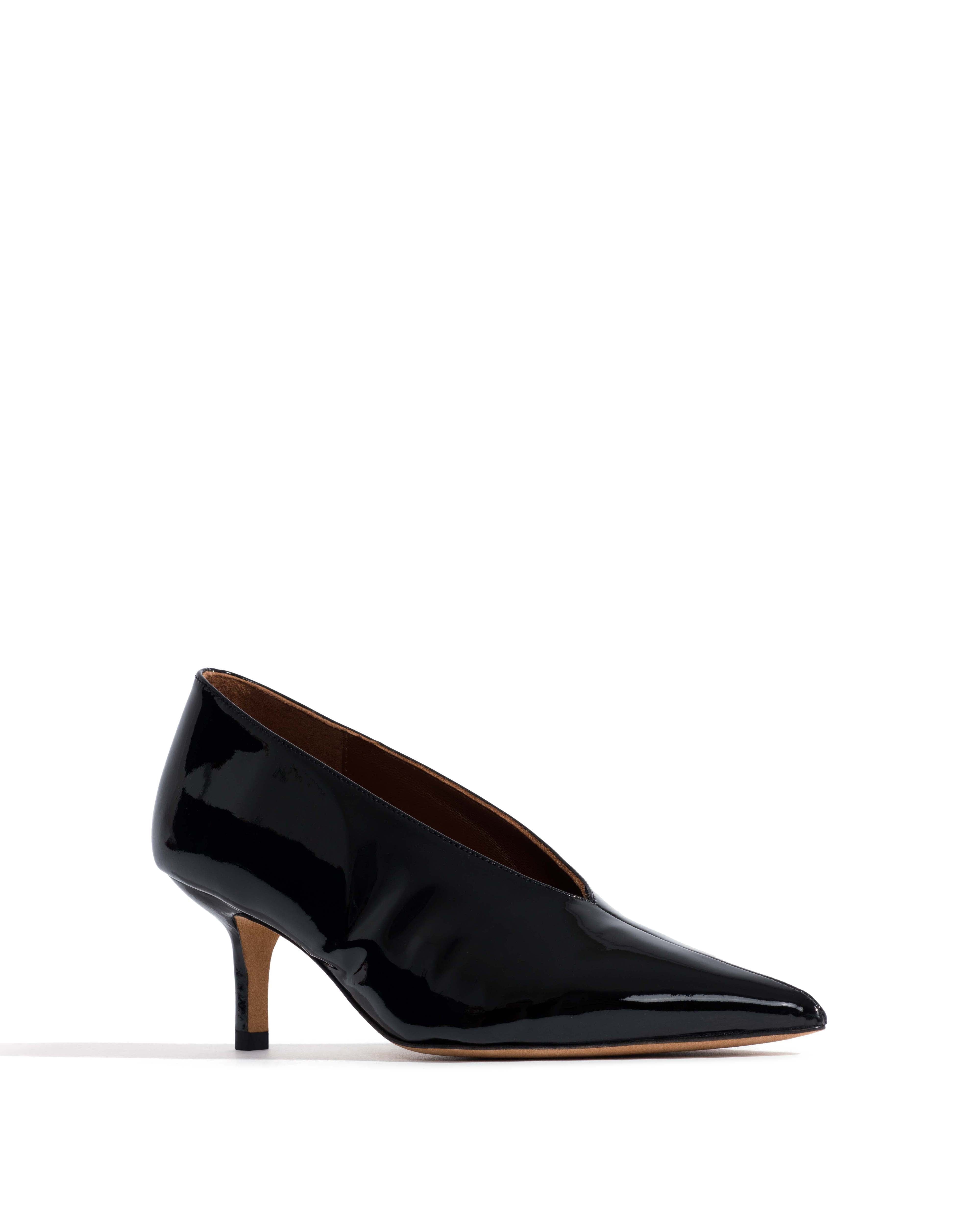 Phia 55 pin Polished soft calf Black
