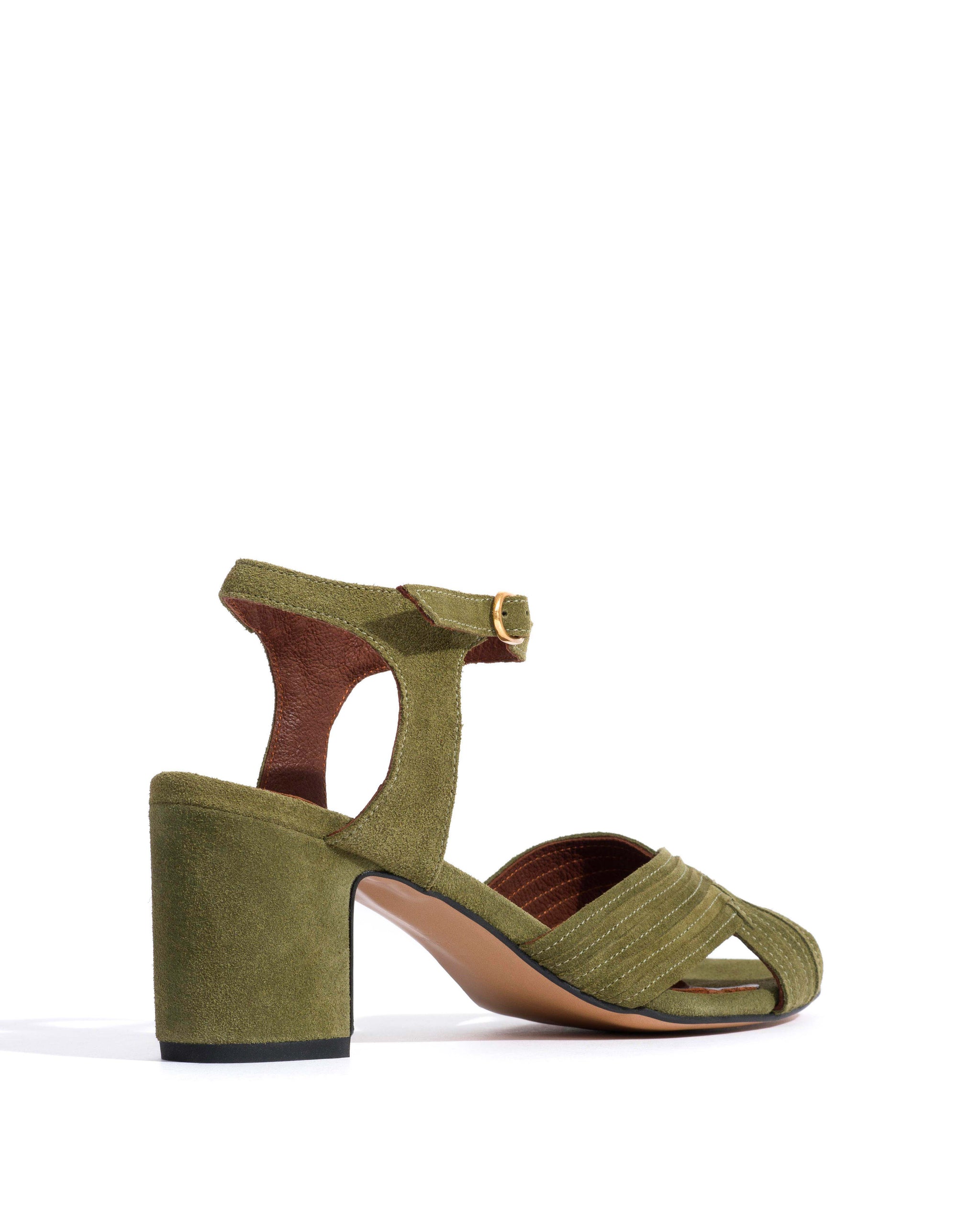 Niabi 50 Calf suede Olive green - Anonymous Copenhagen Heels