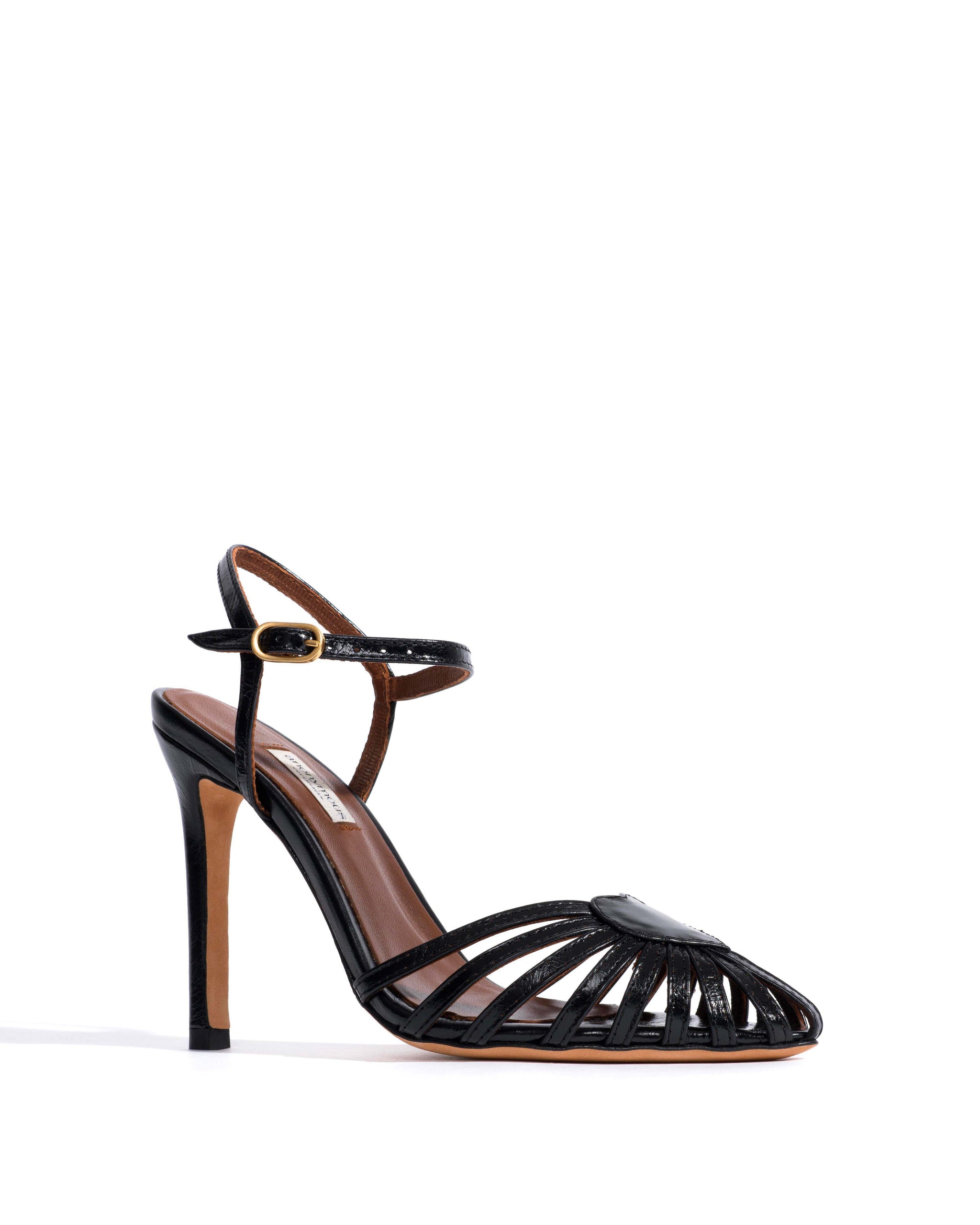 Keesha 100 Crinkled polished goat Black - Anonymous Copenhagen Heels