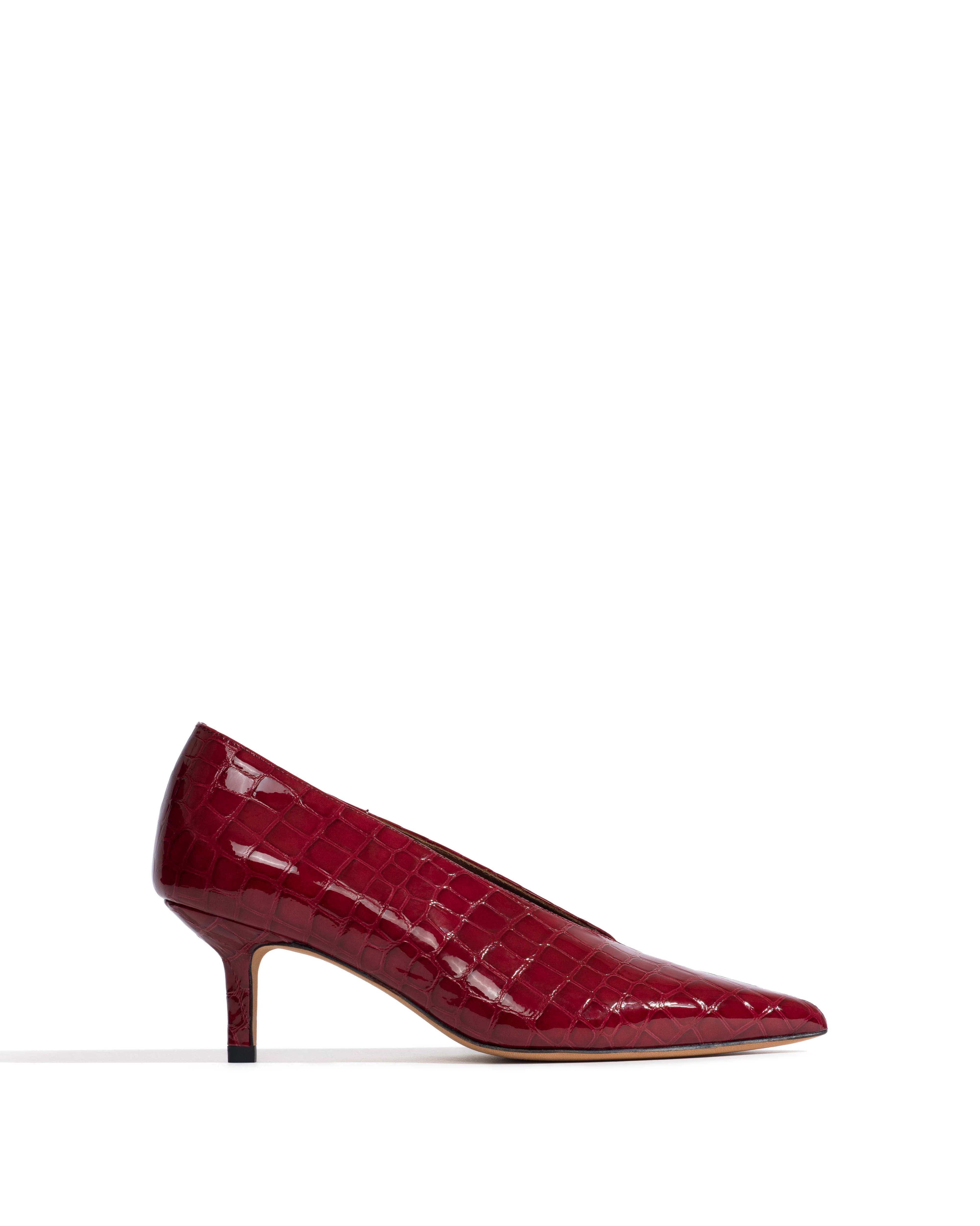 Phia 55 pin Polished croco calf Pomegranate