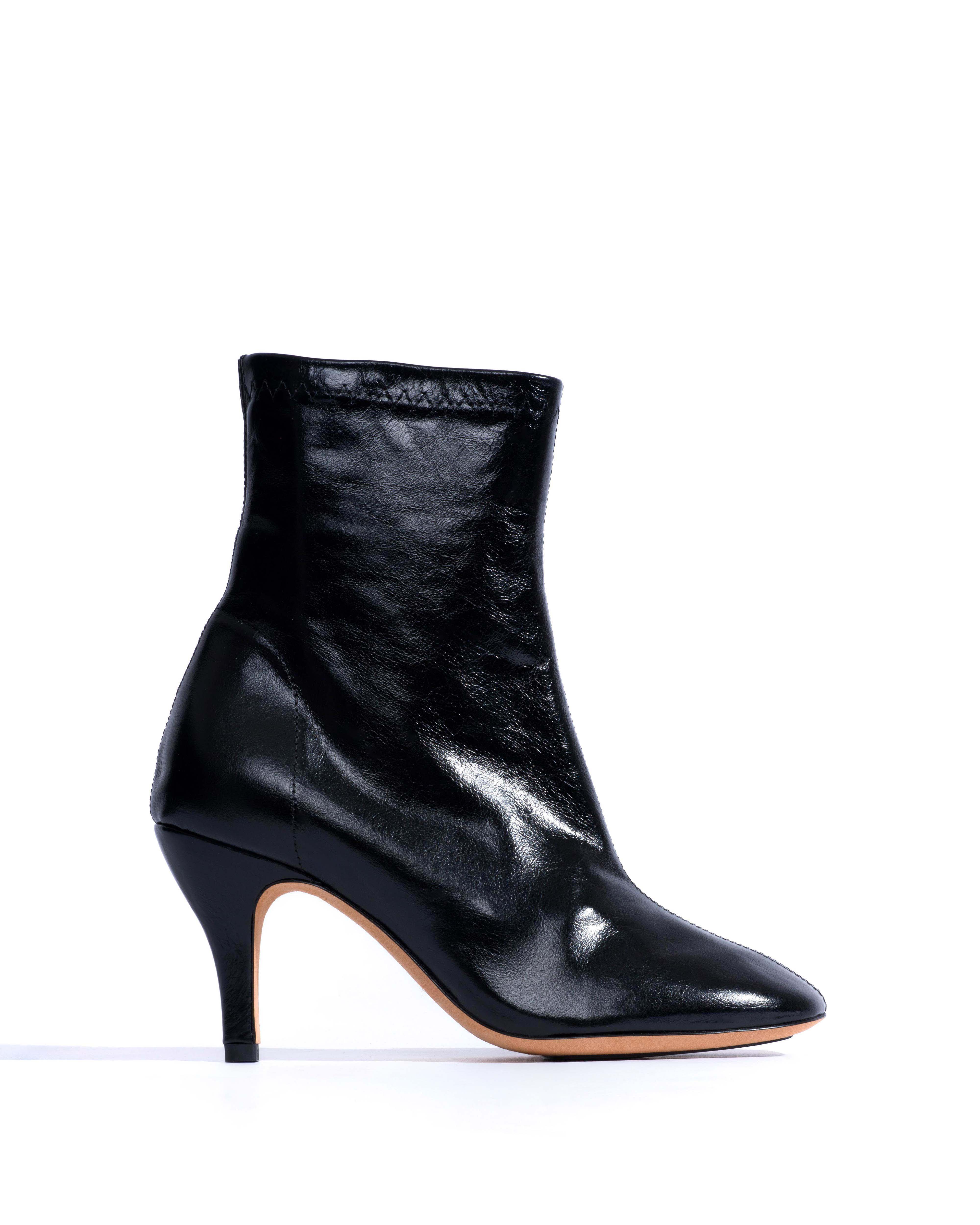 Adriana 80 Crinkled polished goat Black