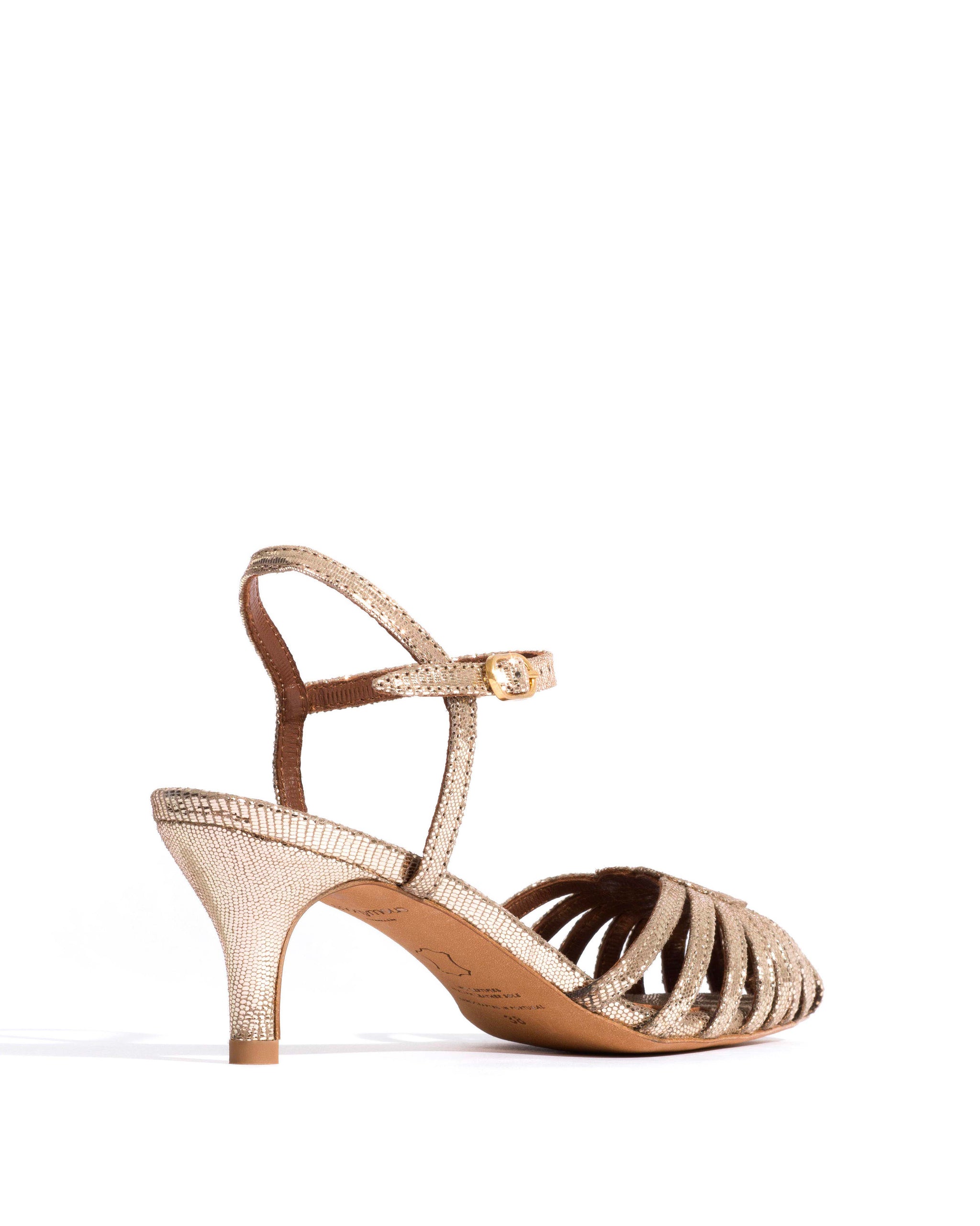 Keesha 55 Lizard metallic goat Vintage champagne - Anonymous Copenhagen Heels