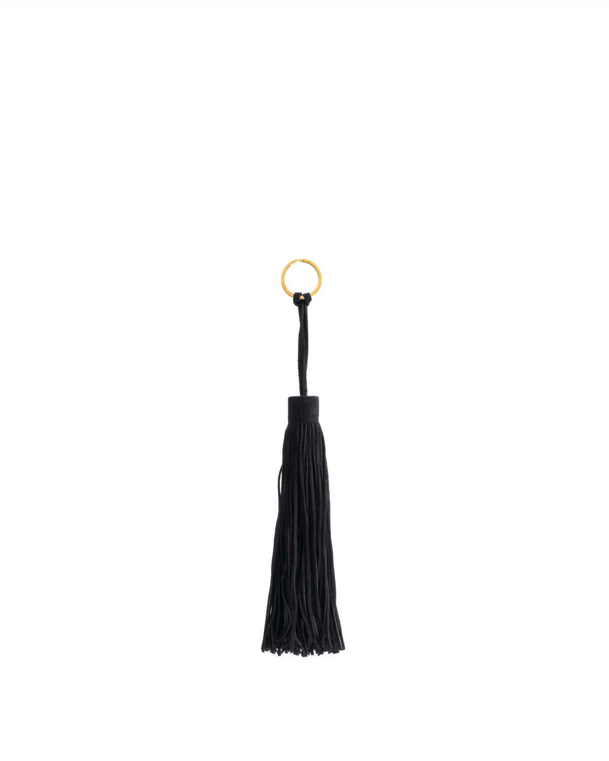 Langley fringe keyring Calf suede Black