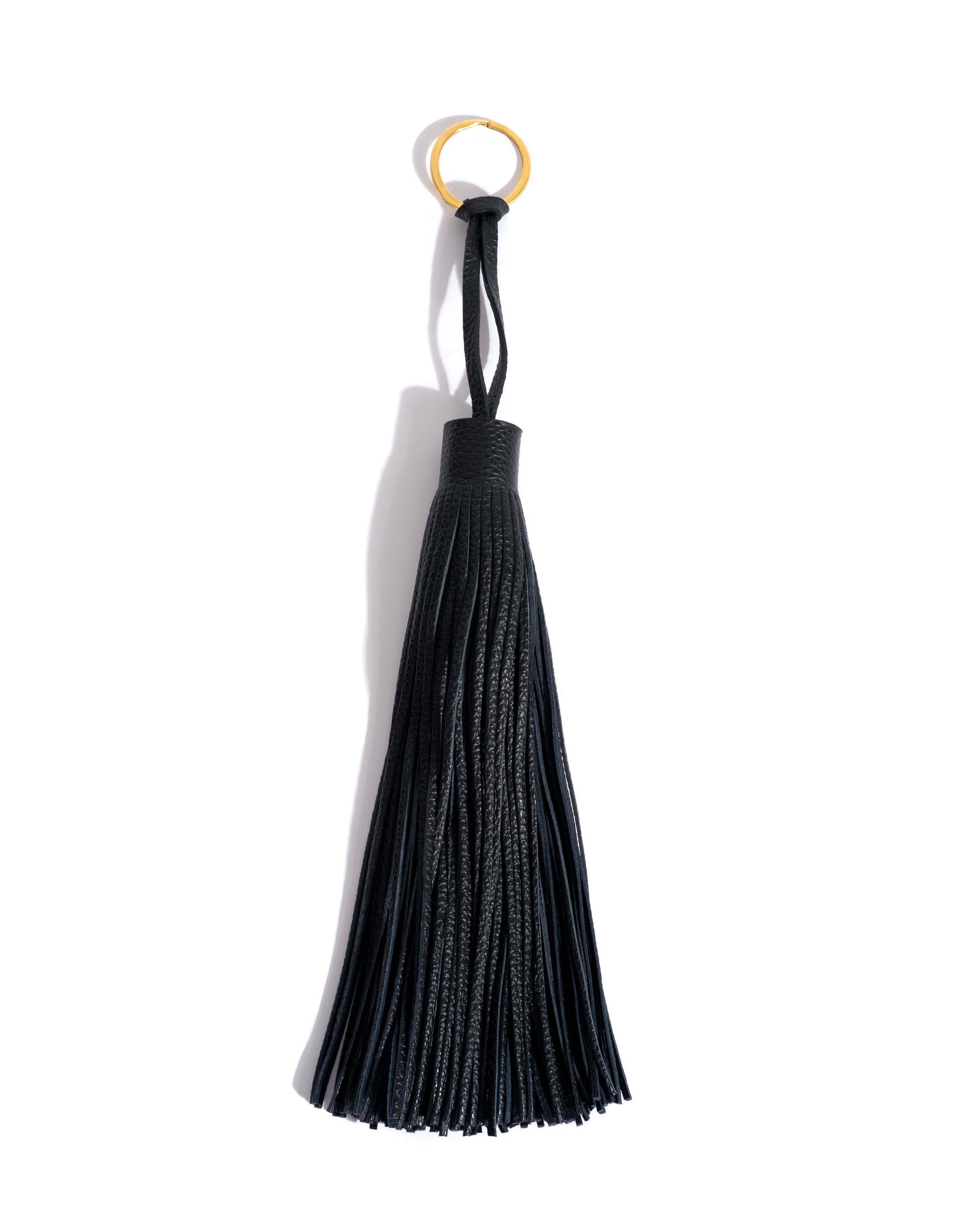 Langley fringe keyring Pebbled soft calf Black - Anonymous Copenhagen Small Leather Goods