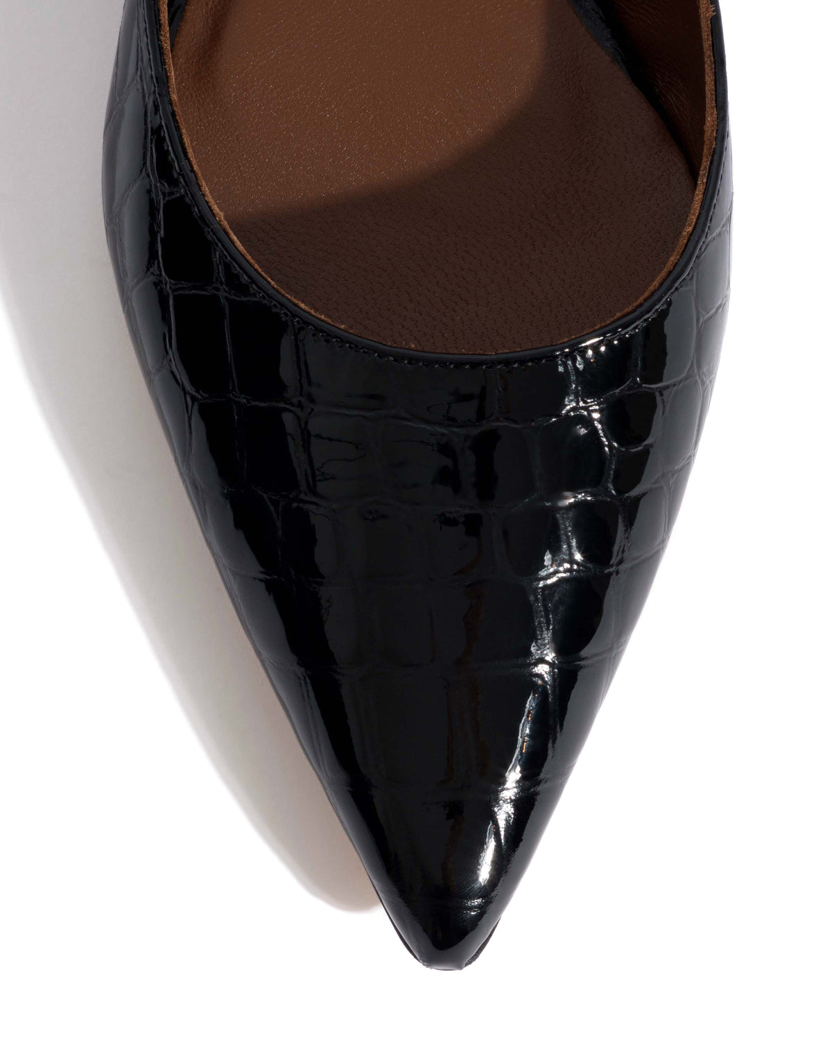 Fifi Polished croco calf Black