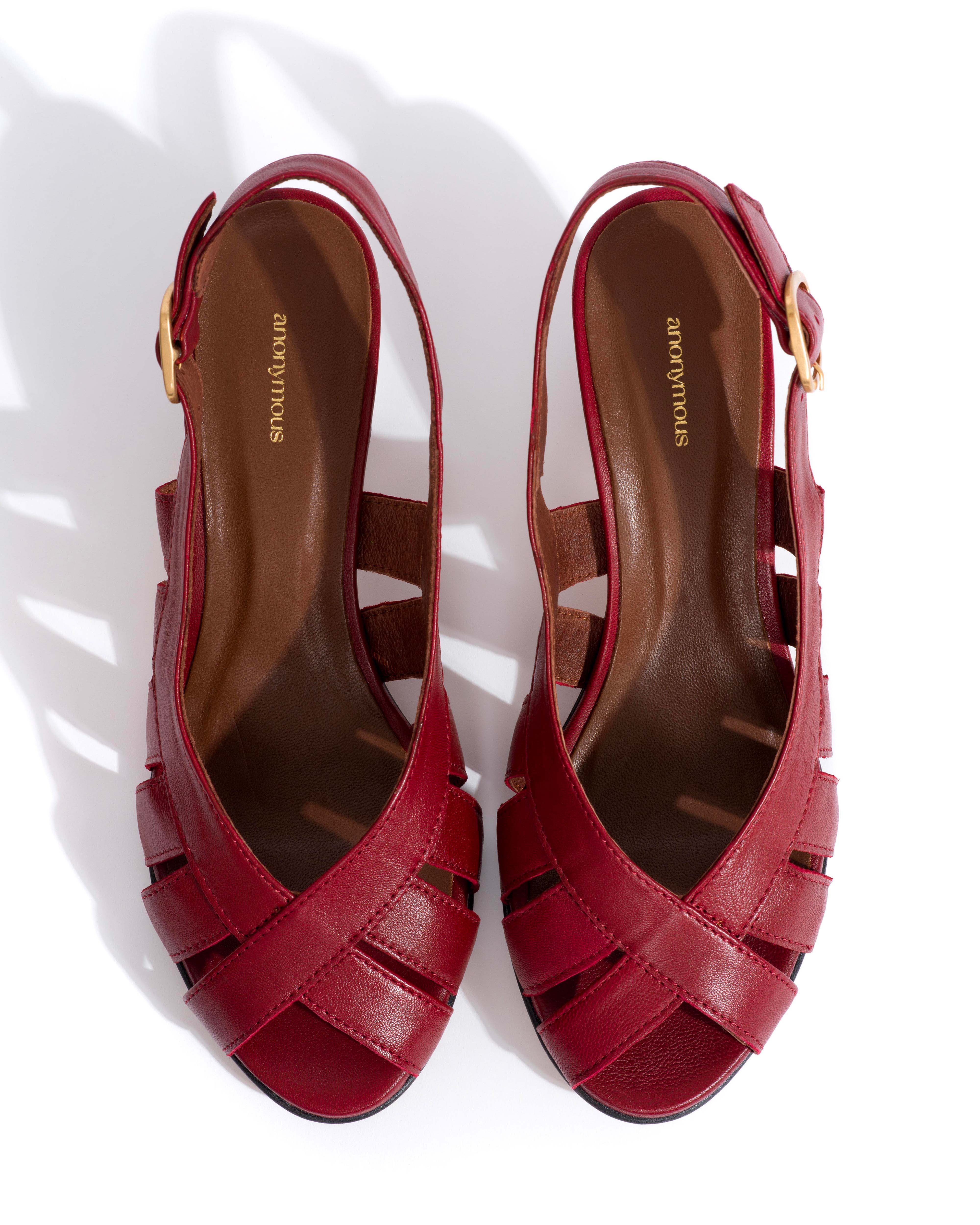 Sophie 50 stiletto Shiny lamb Pomegranate