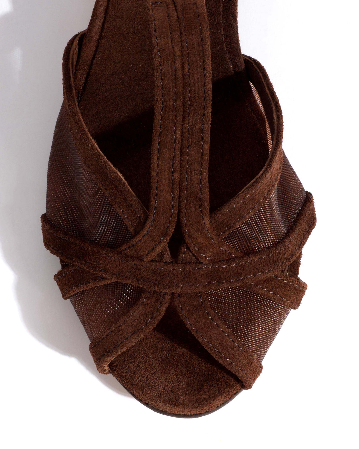 Therese 55 mesh Calf suede & mesh Chocolate