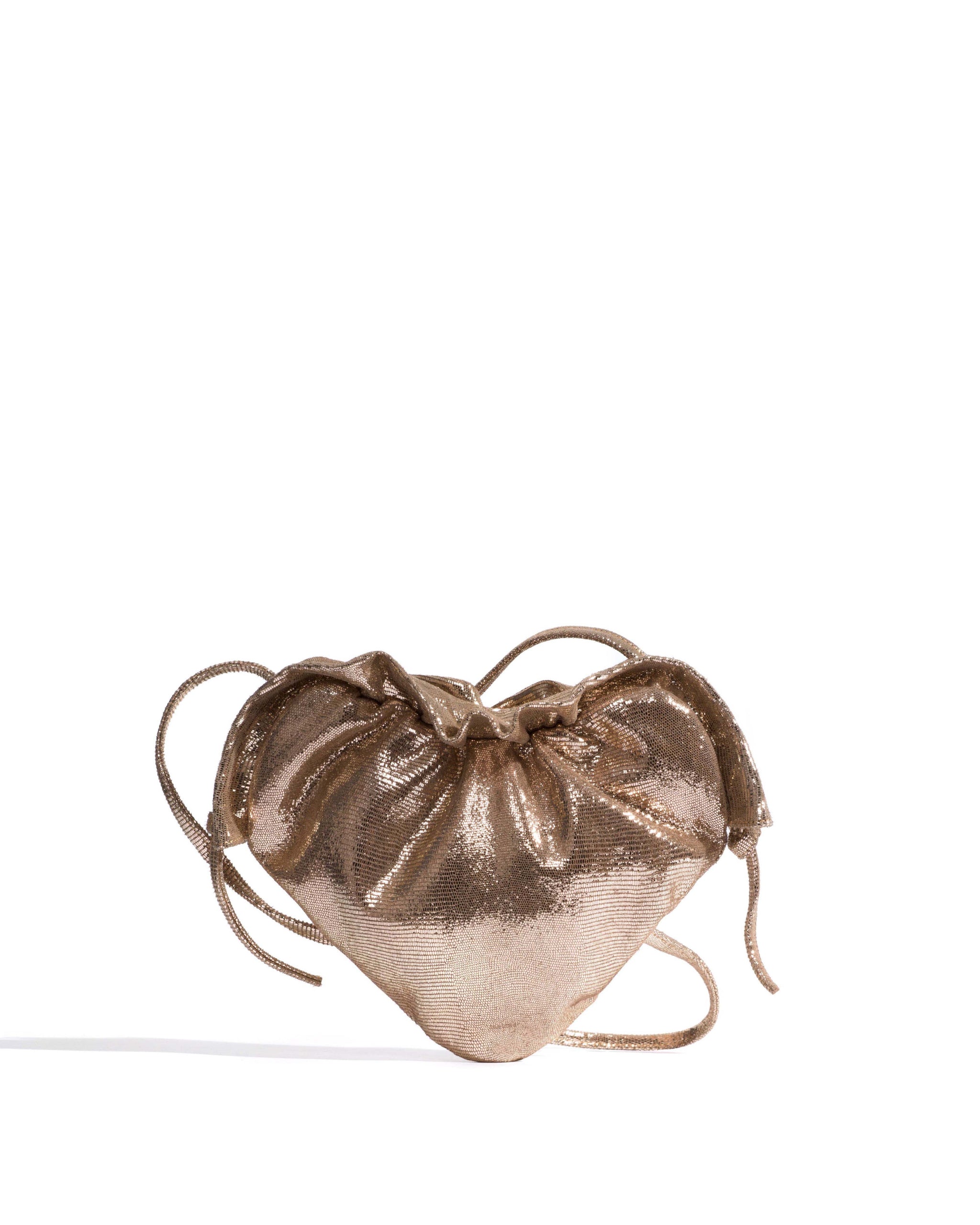 Zally classic heart bag Lizard metallic goat Vintage champagne